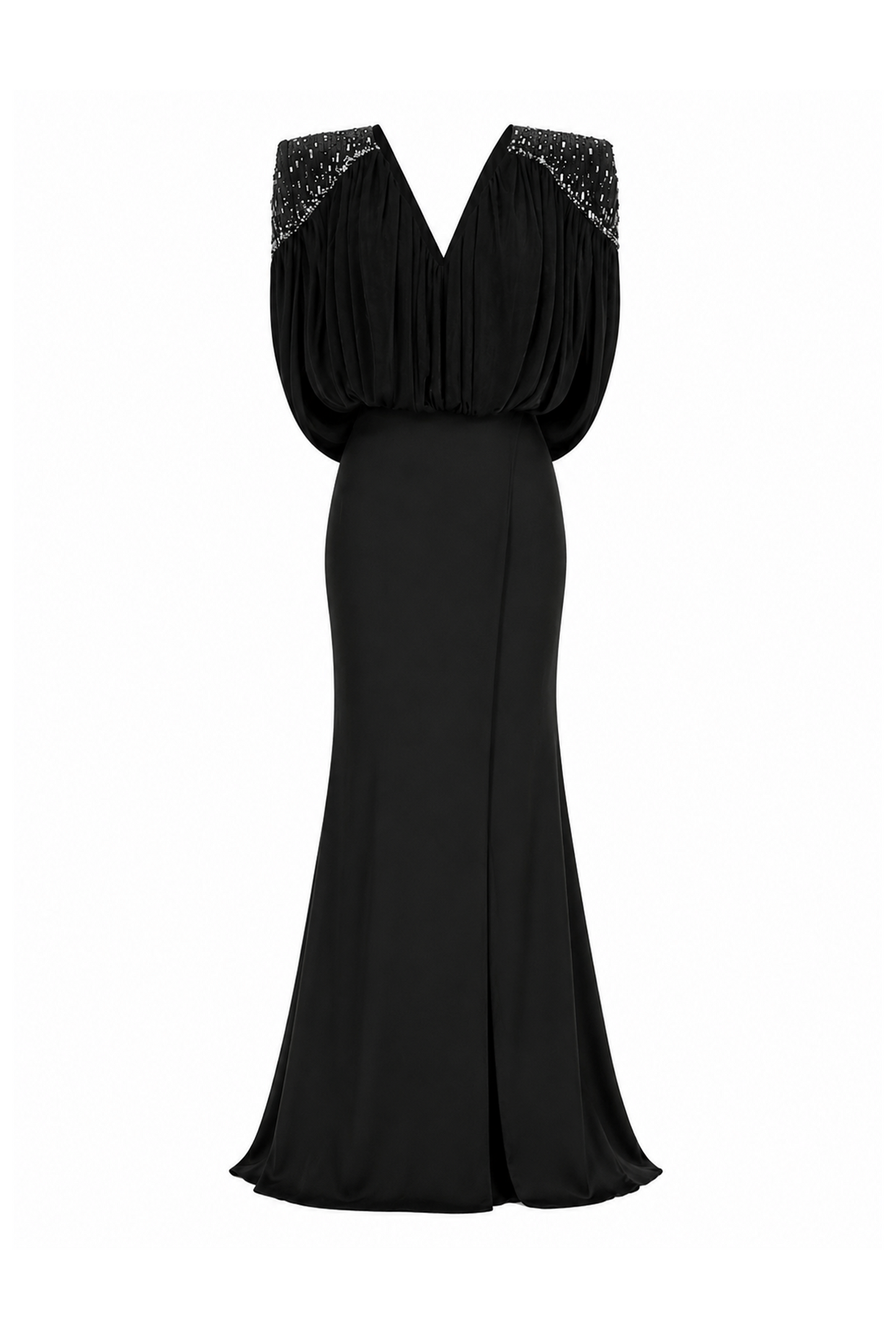 Leila V-neck Fishtail Gown