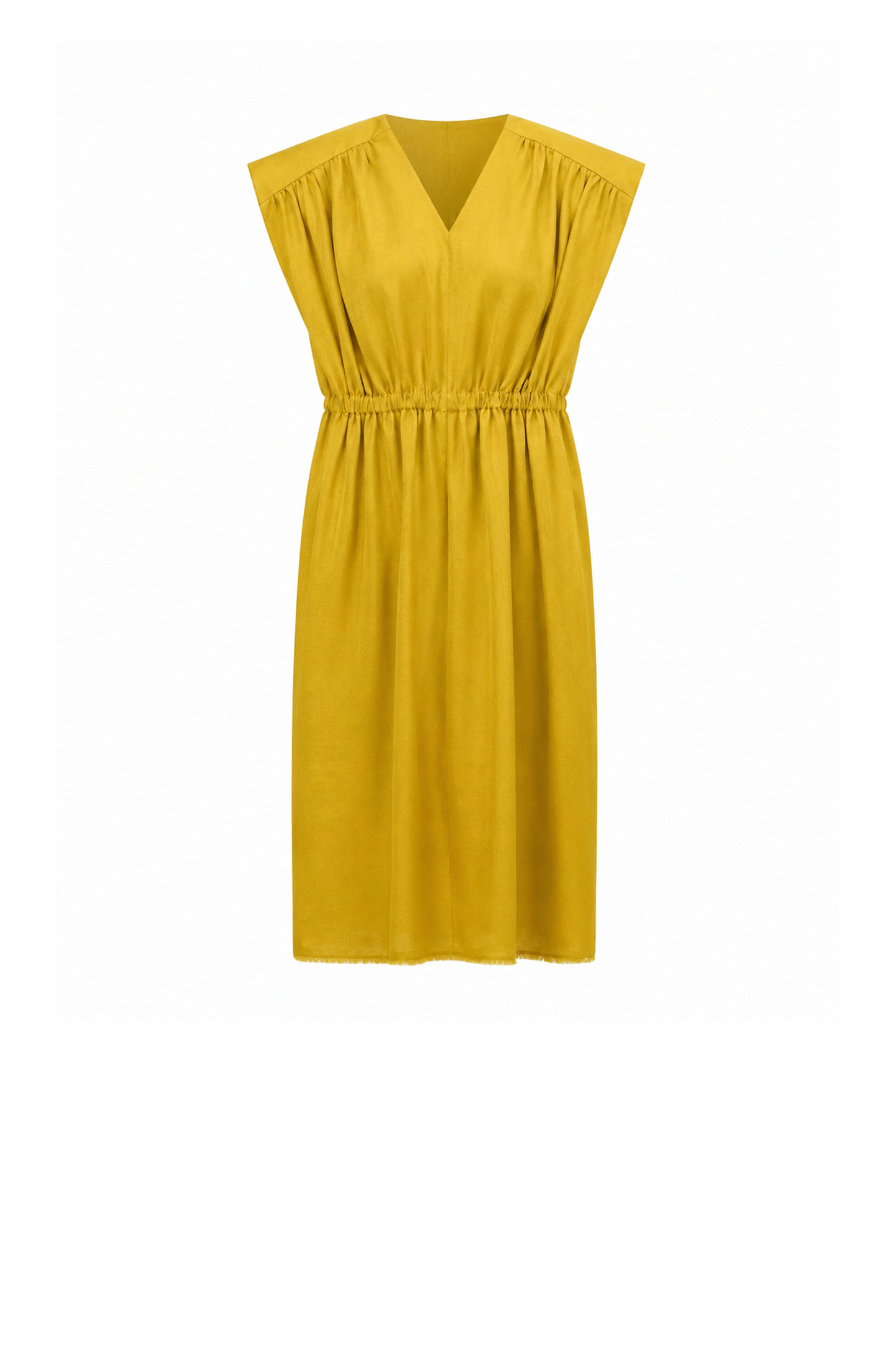 V-neck Square Shoulder Dress