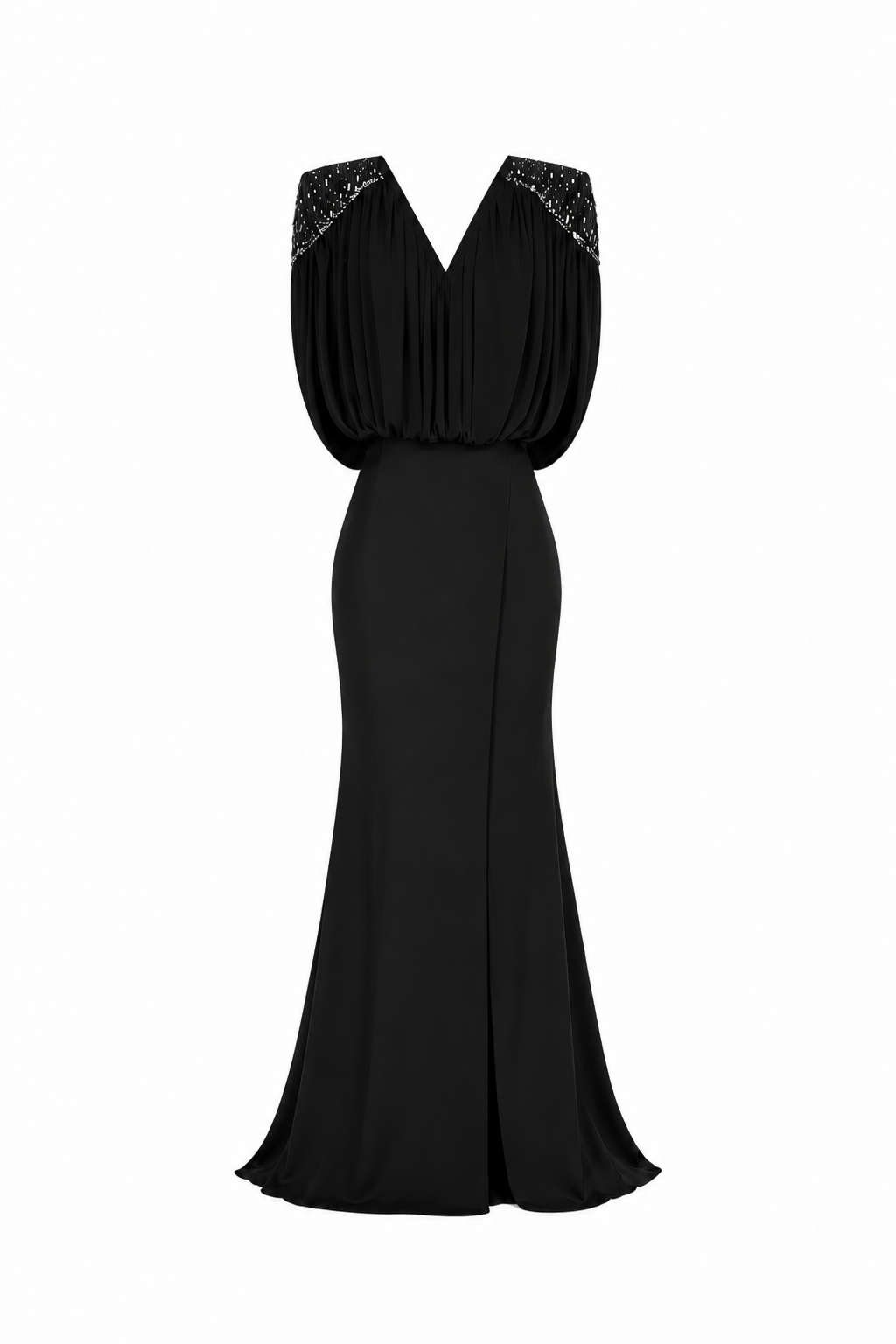 Leila V-neck Fishtail Gown