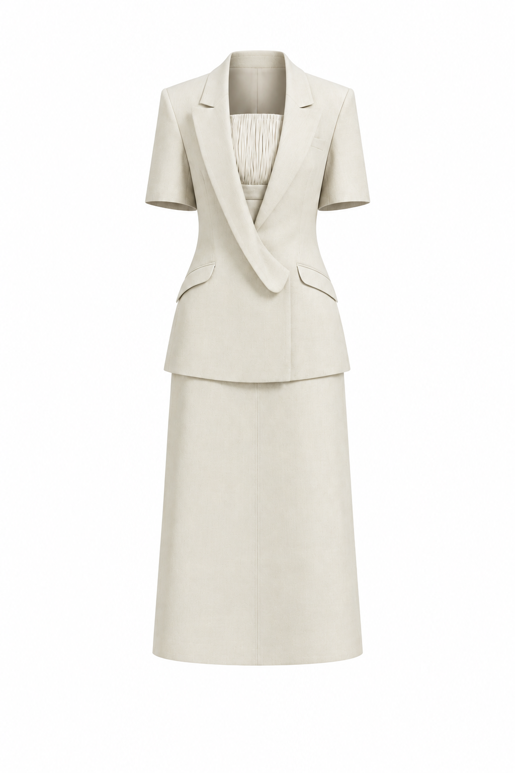 Cicely Asymmetrical Lapel Set Design