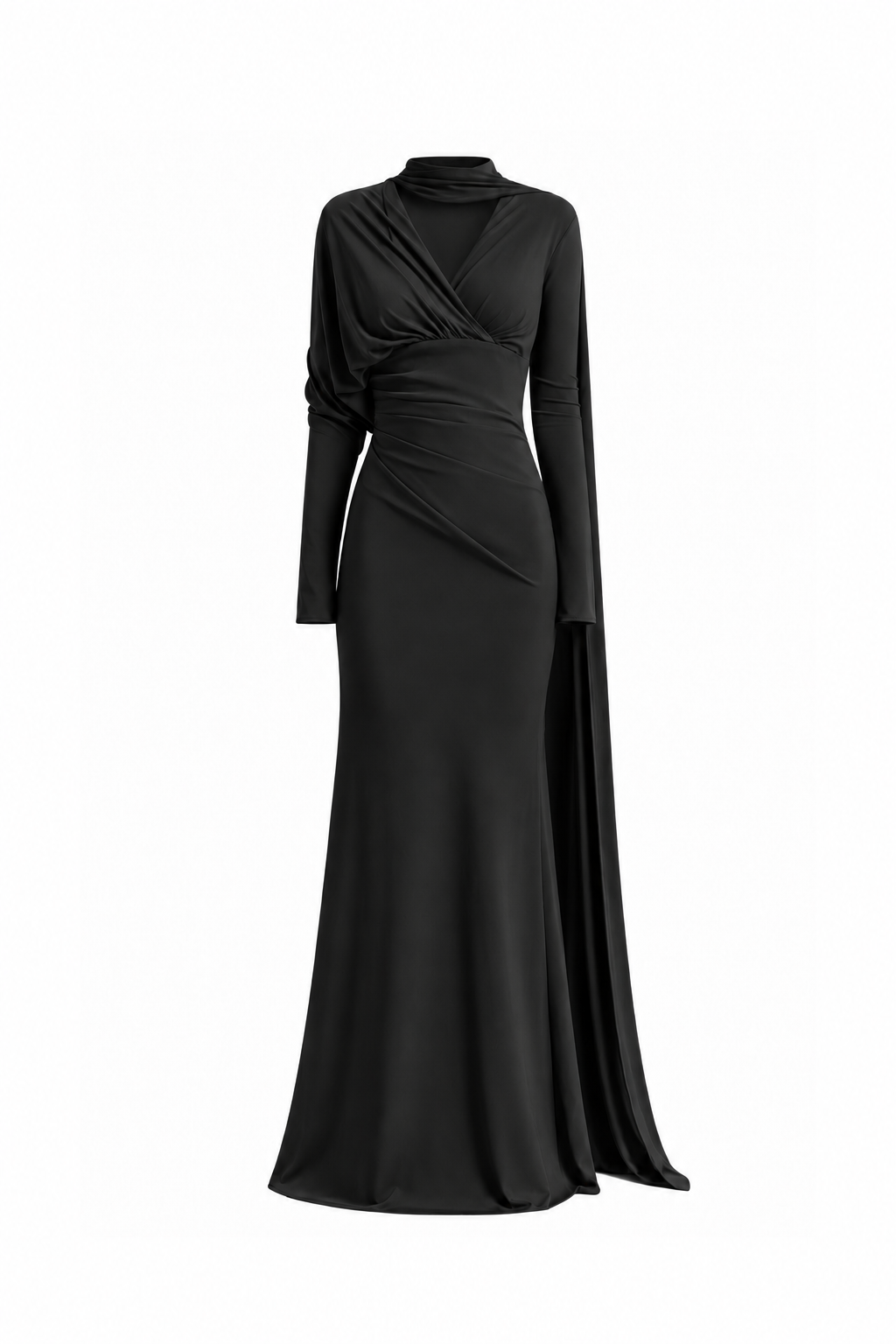 Whisper Trail Dress in Black