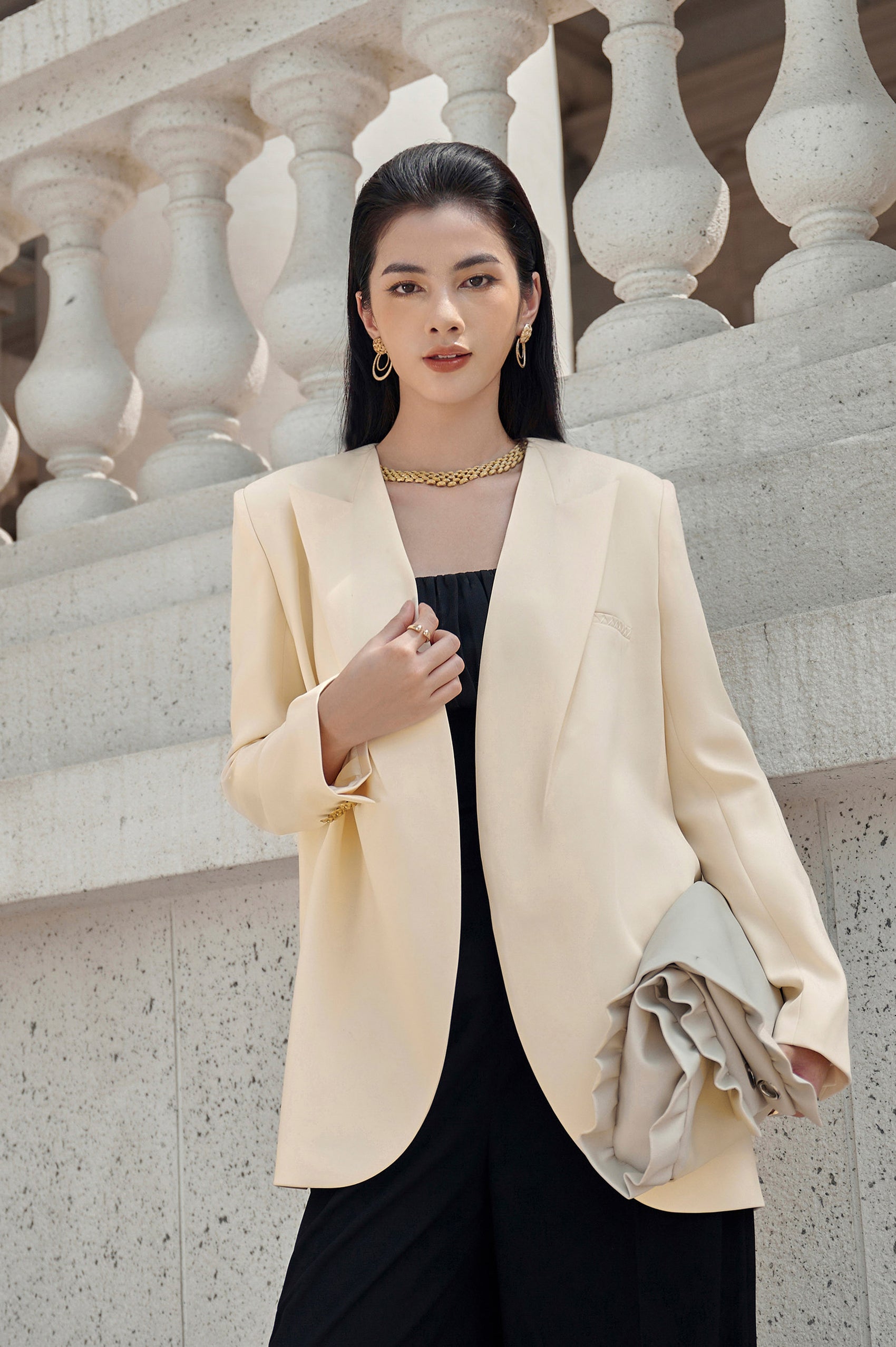 Ivory Straight Blazer