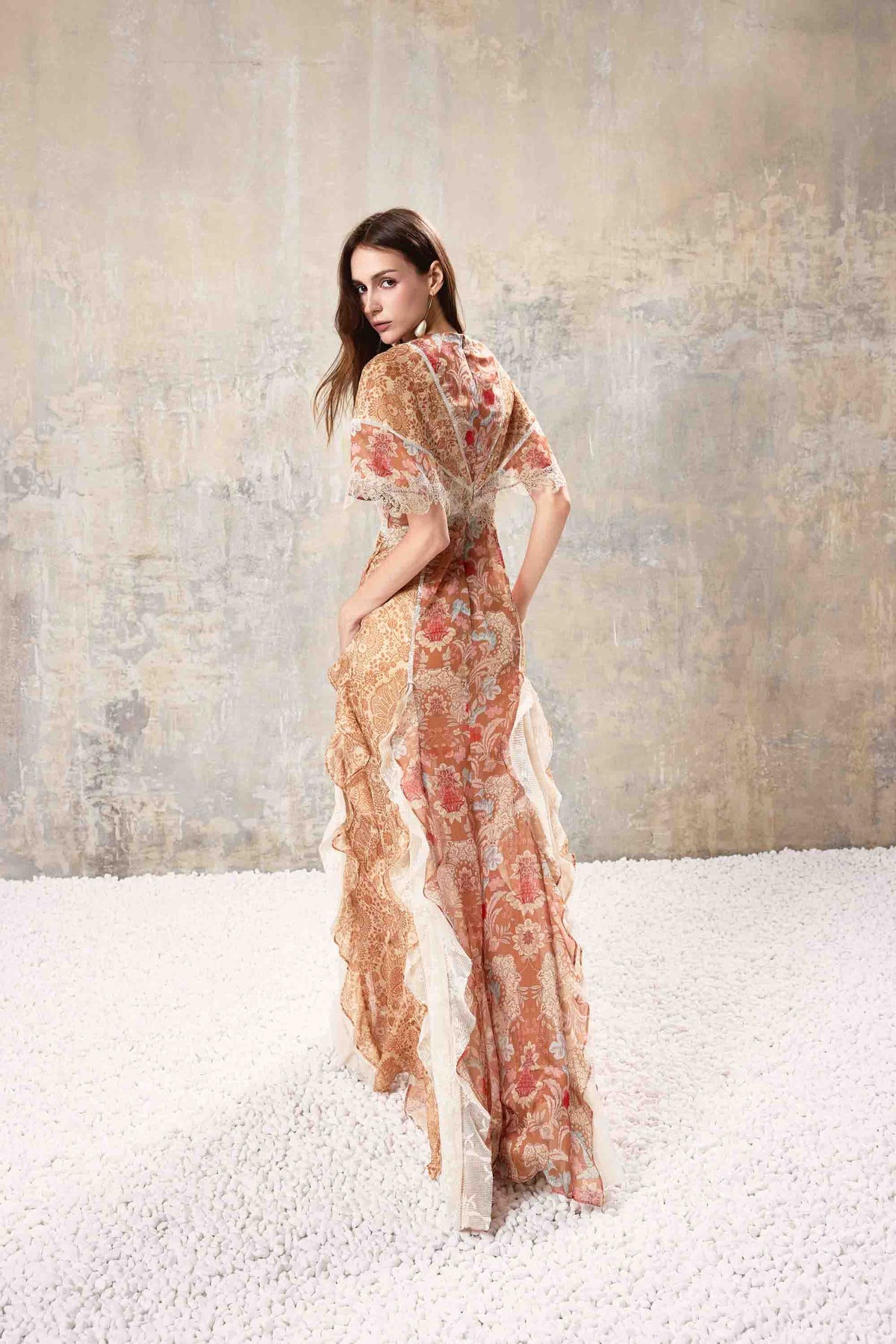 Baroque Lace Maxi Dress