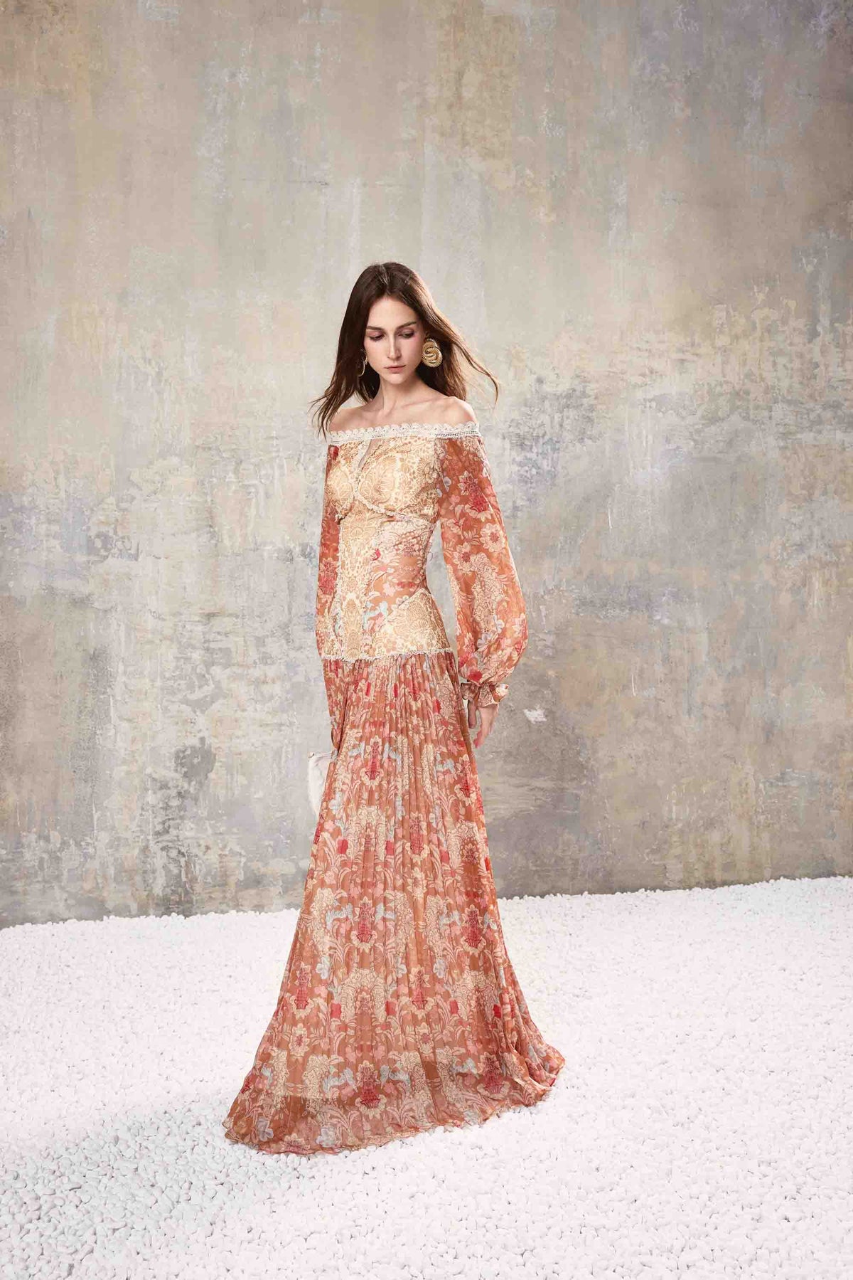 Off Shoulder Baroque Dress