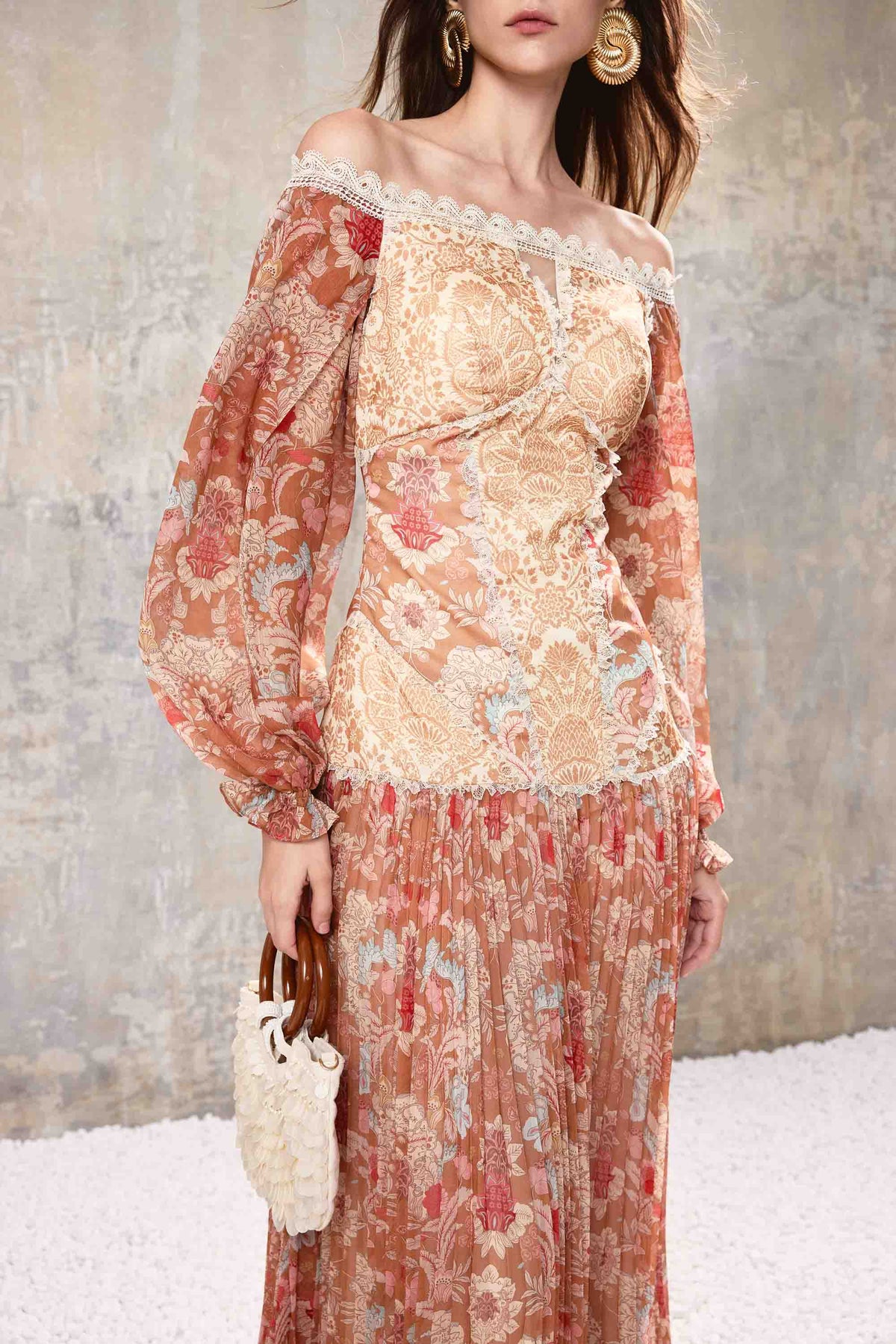 Off Shoulder Baroque Dress