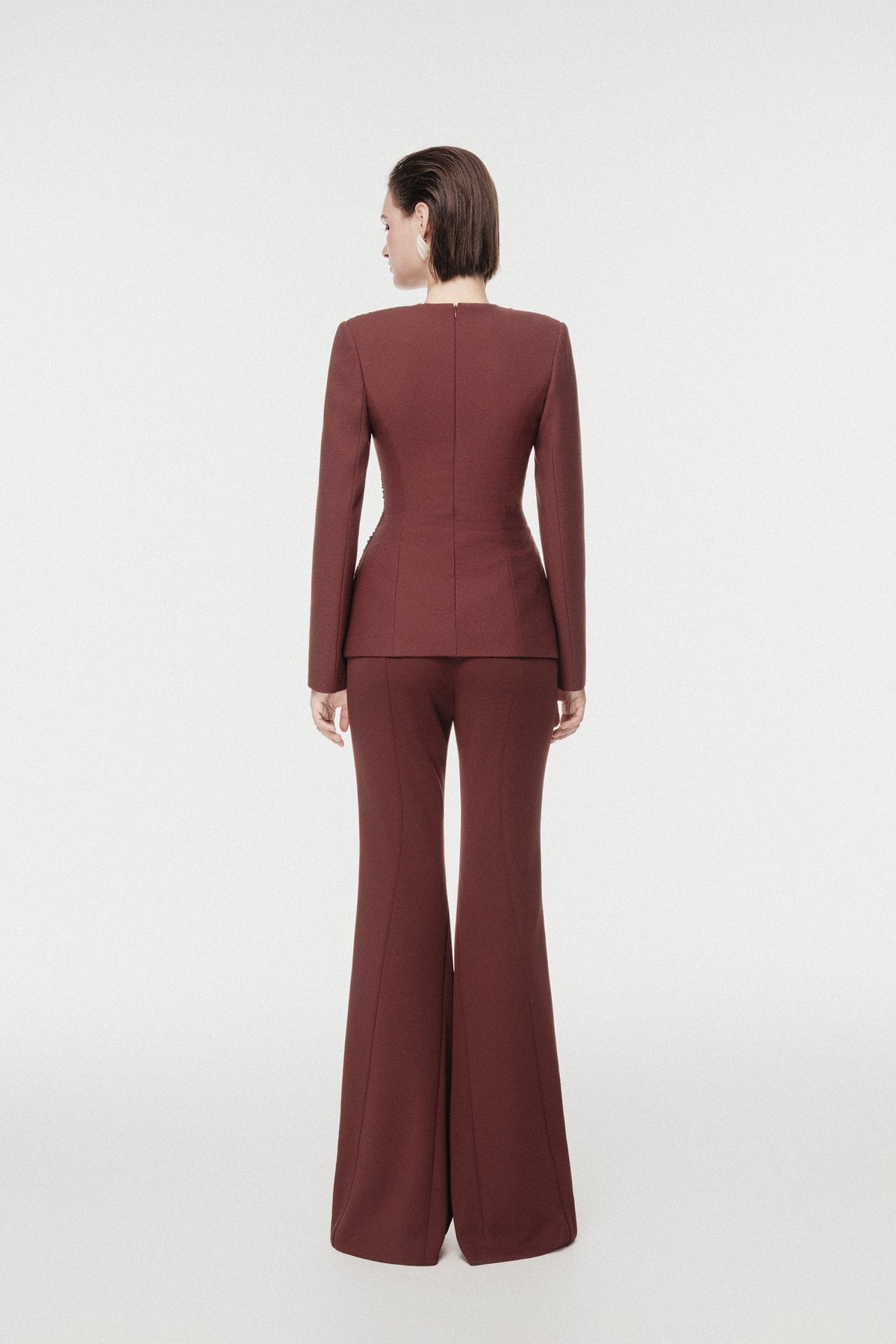Rum Draped-Waist Tailored Set