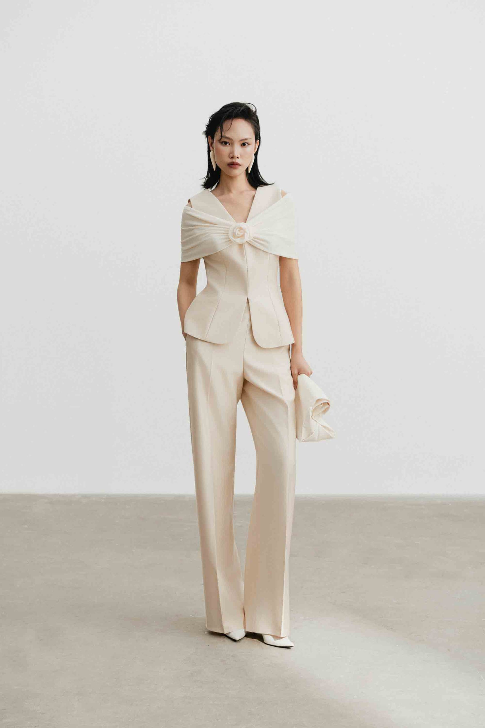 Off-Shoulder Draped Set