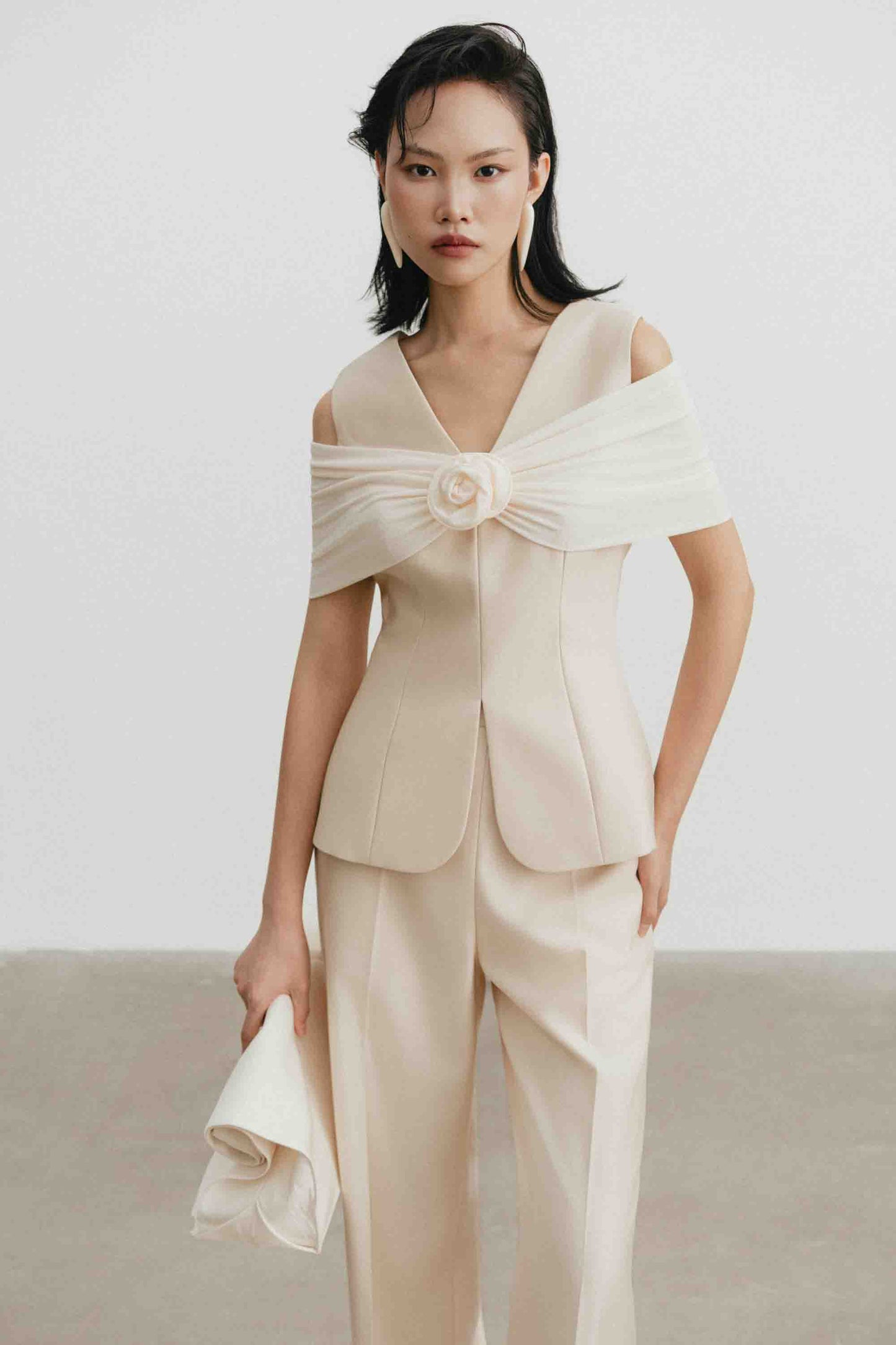 Off-Shoulder Draped Set