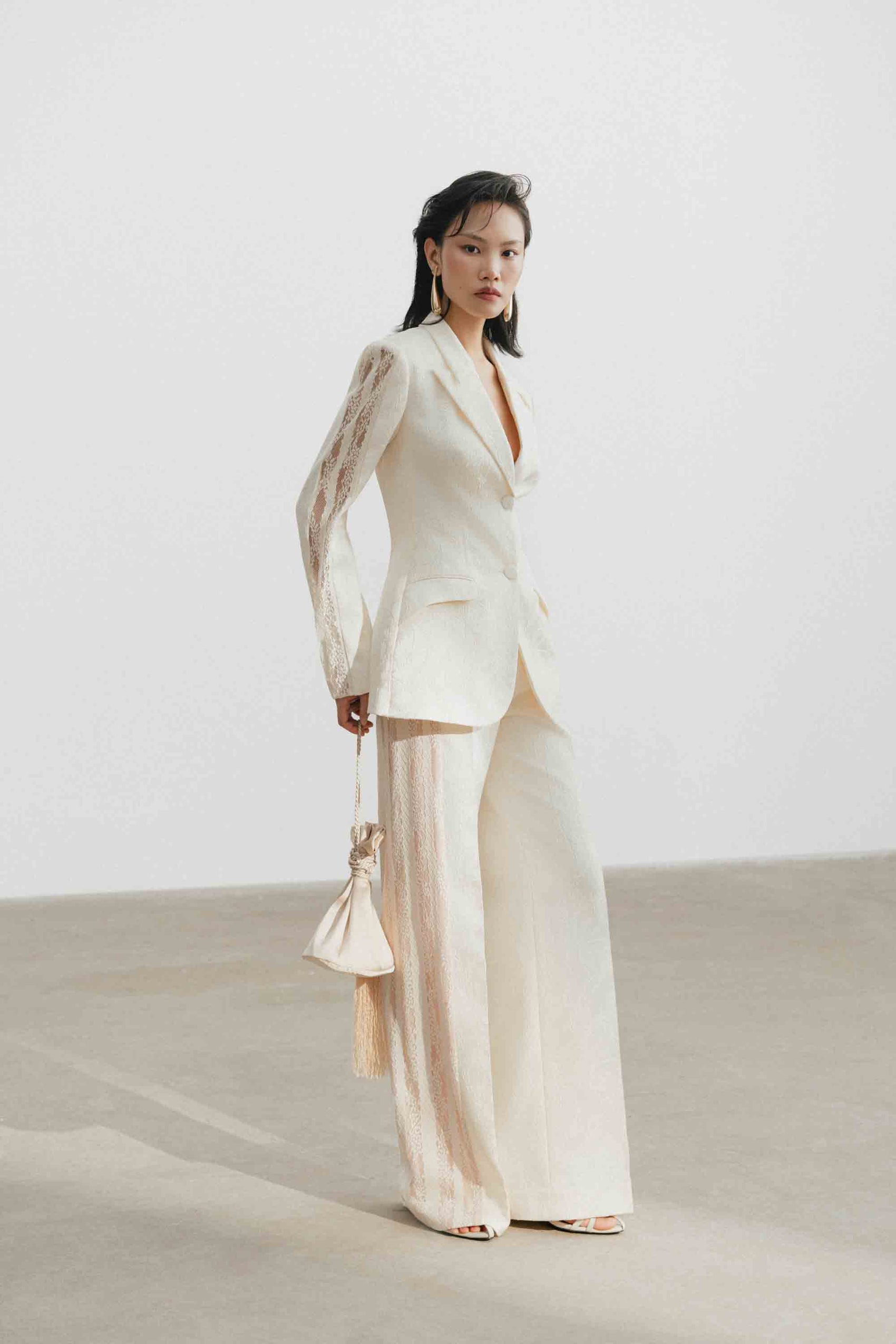 Jacquard Lace Trim Set (with Pants)