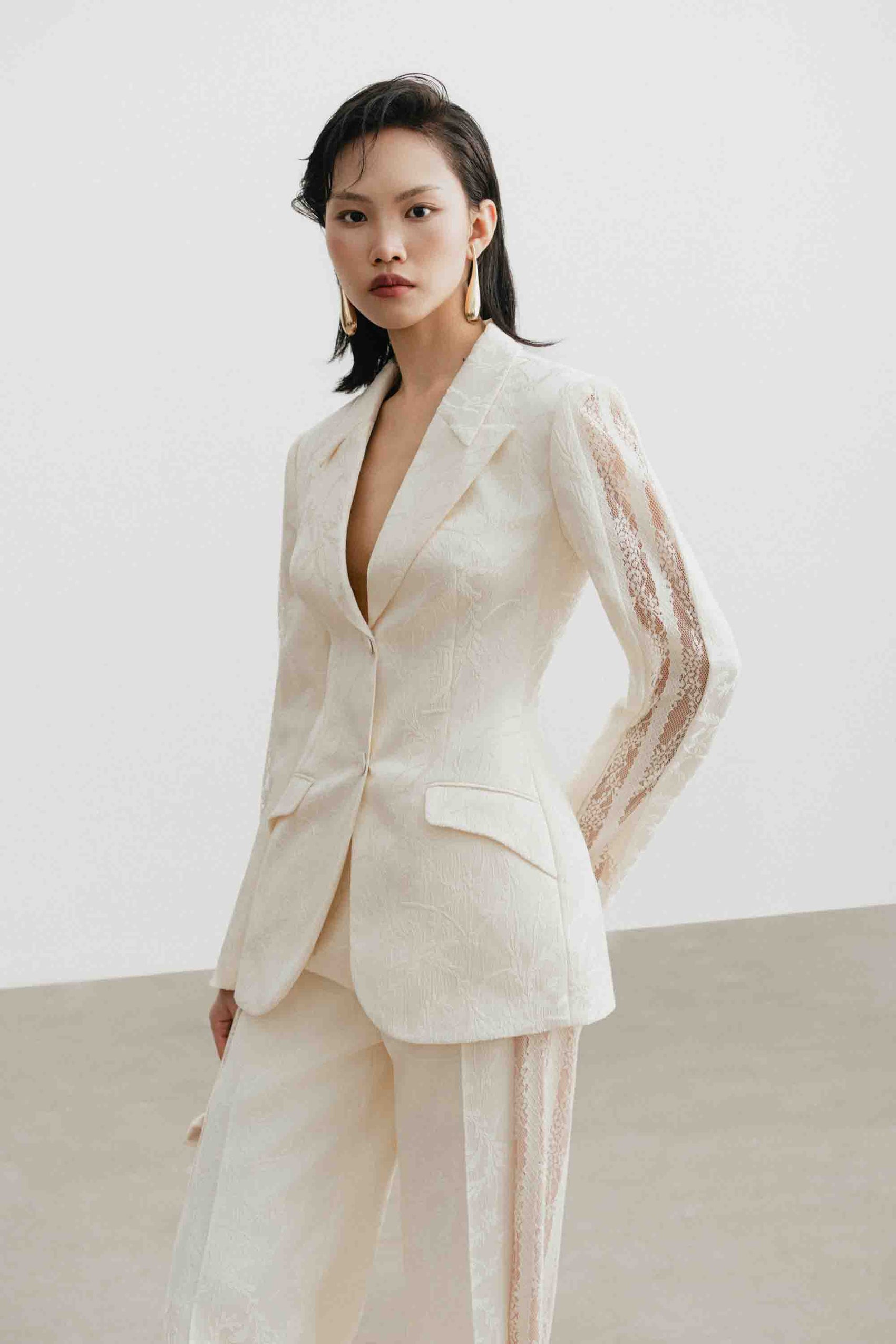 Jacquard Lace Trim Set (with Pants)