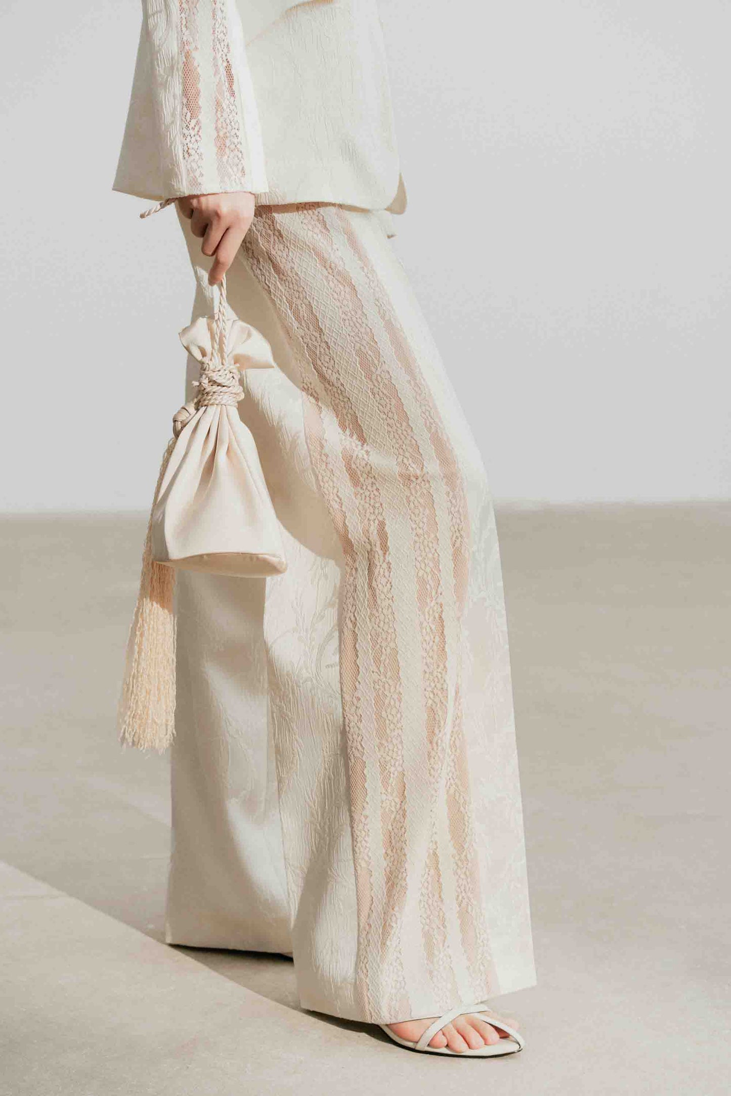 Jacquard Lace Trim Set (with Pants)