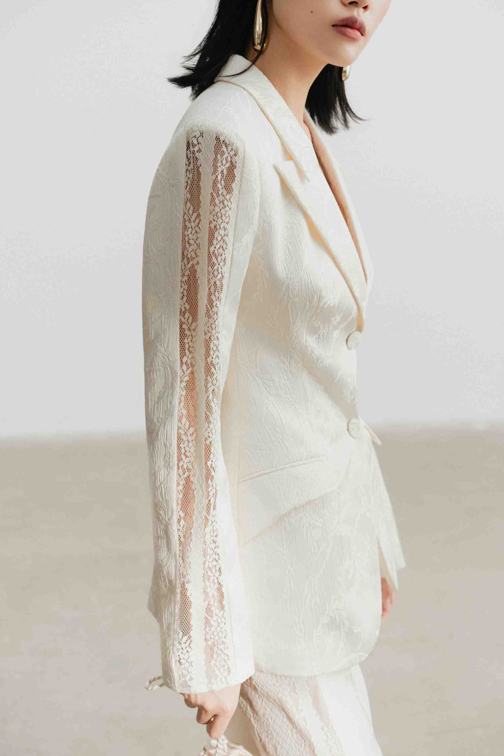 Jacquard Lace Trim Set (with Pants)