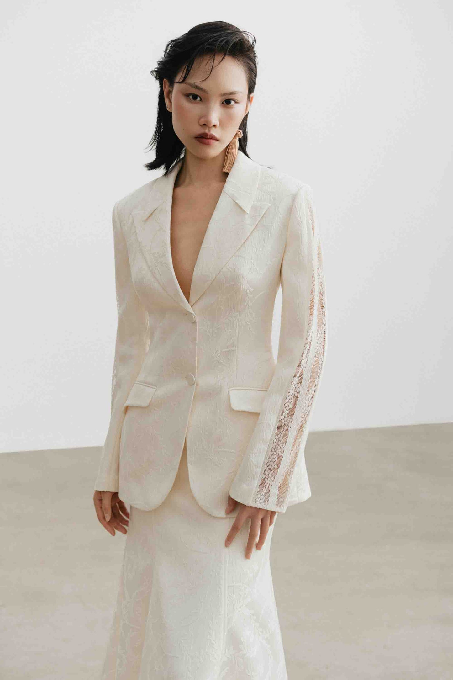 Jacquard Lace Trim Set (with Skirt)