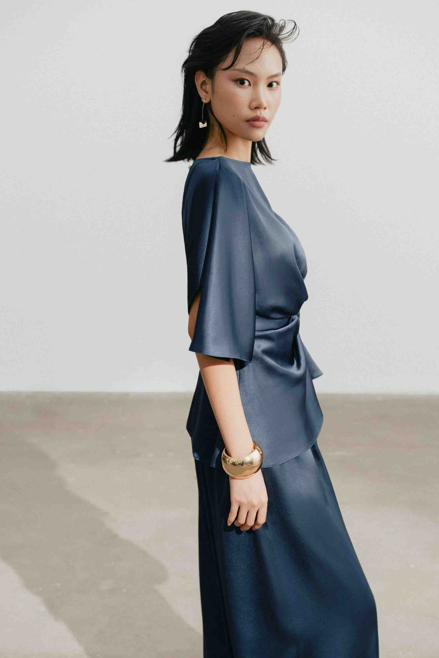 Silk Asymmetric Peplum in Gibraltar Sea