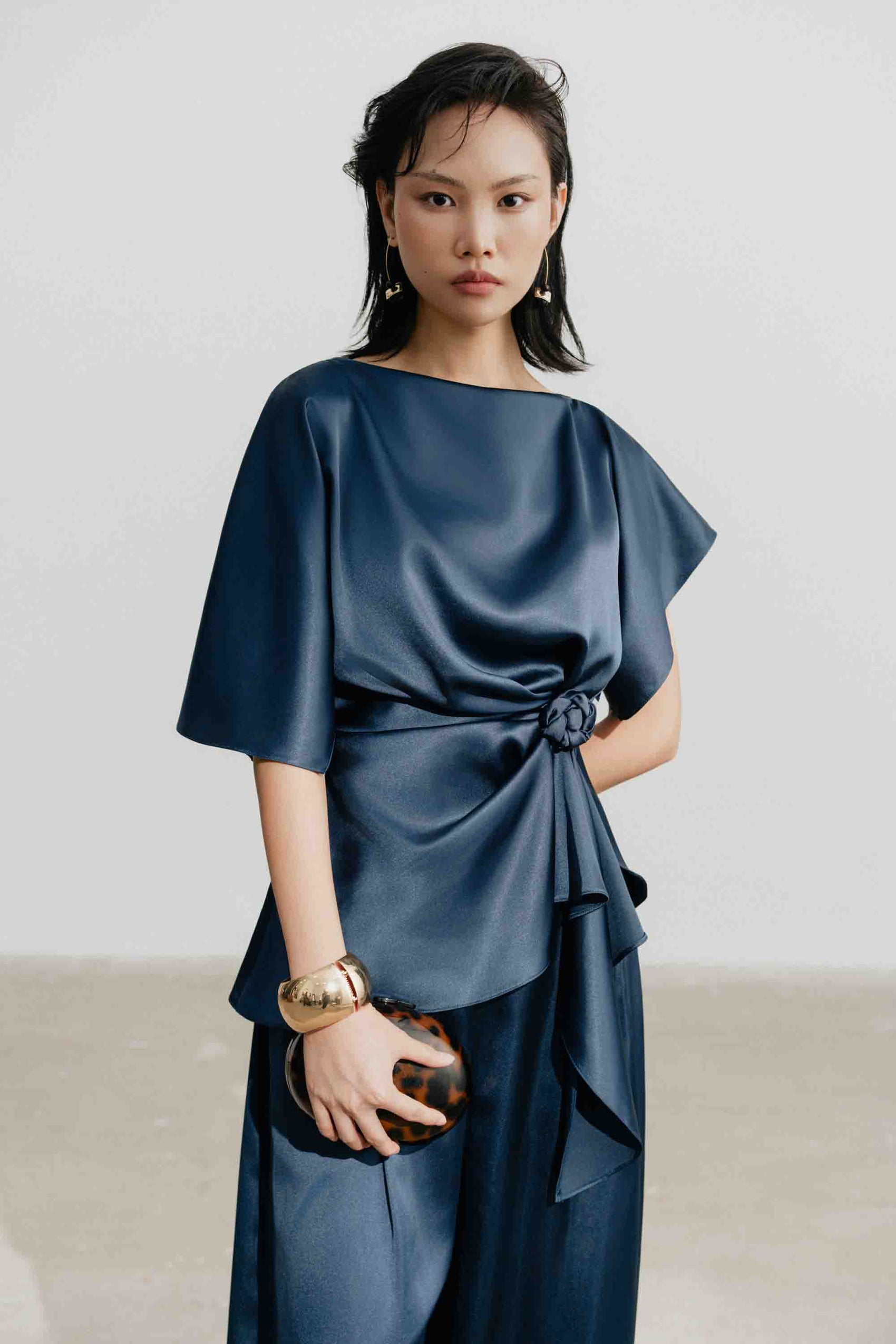 Silk Asymmetric Peplum in Gibraltar Sea