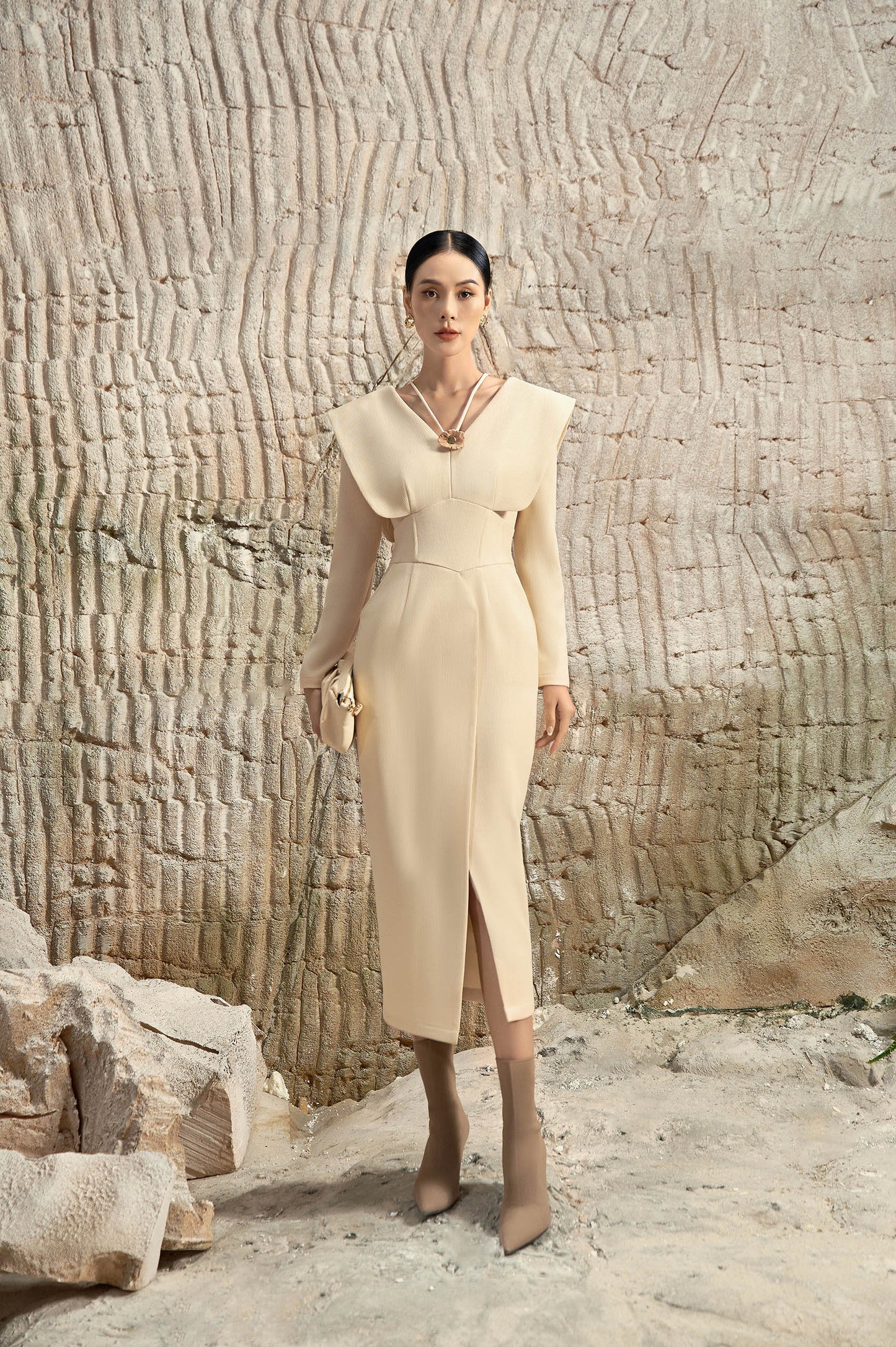Oriel V-neck Pencil Dress