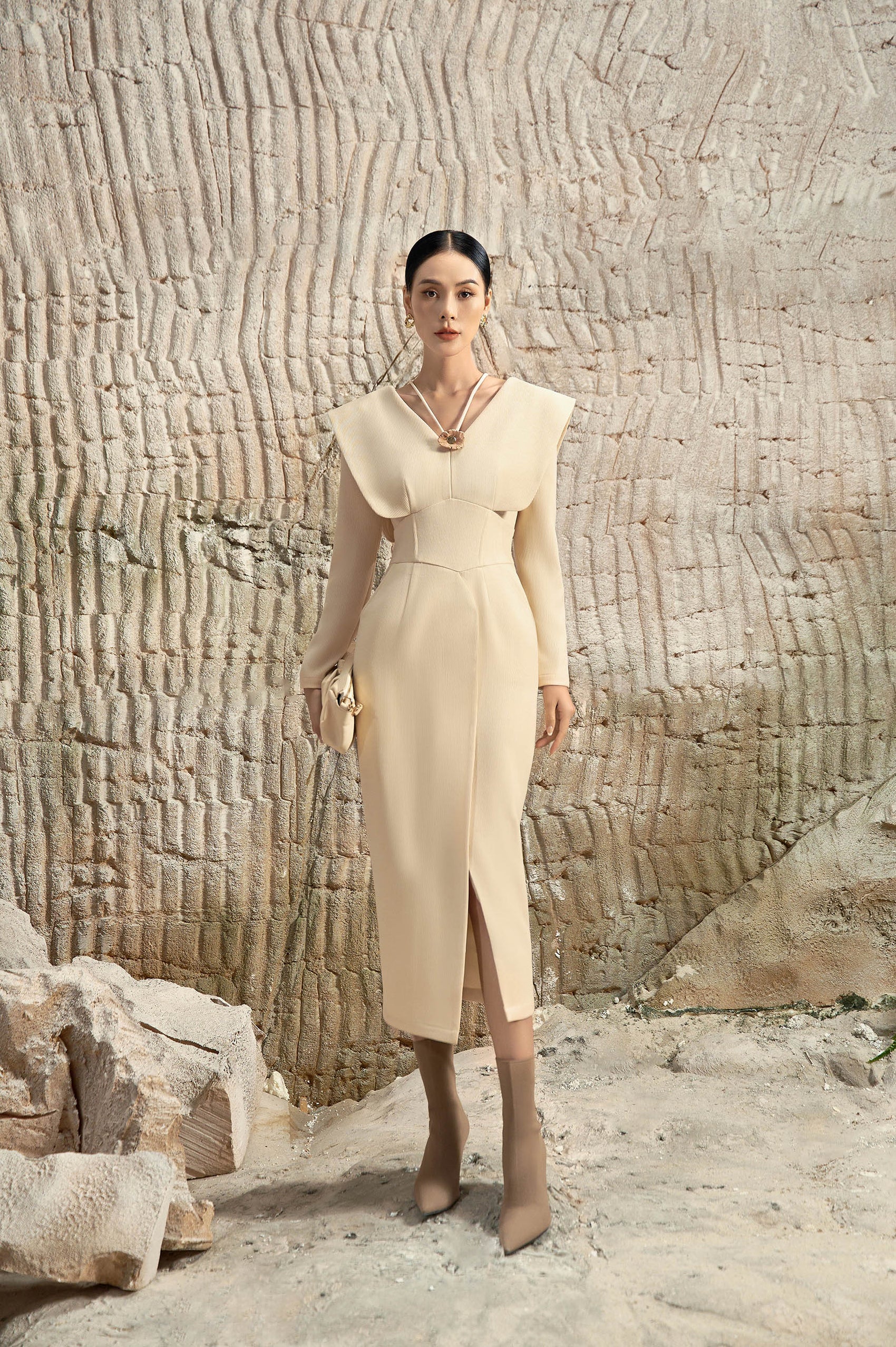 Oriel V-neck Pencil Dress
