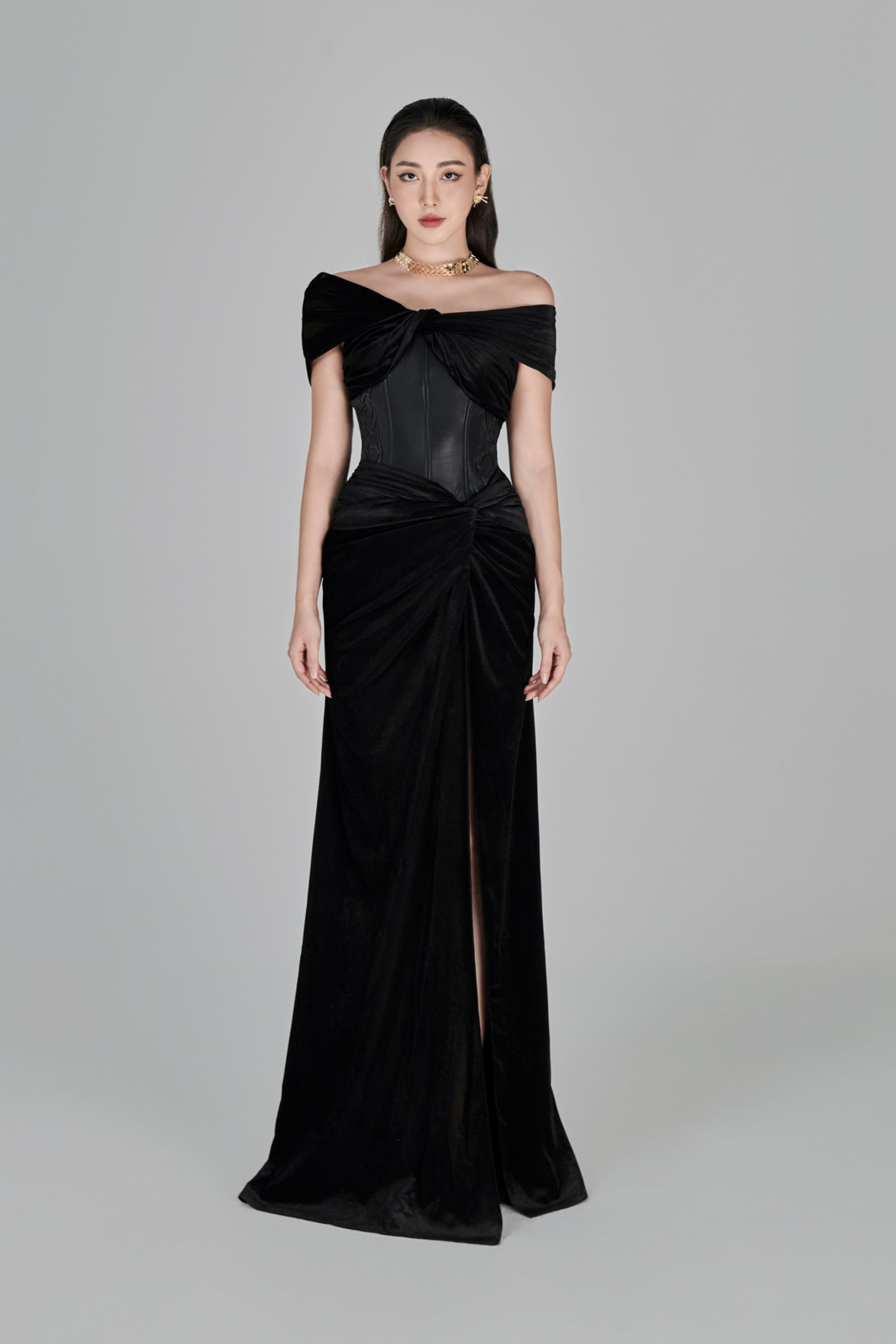 Ana Off-the-shoulder Corset Gown