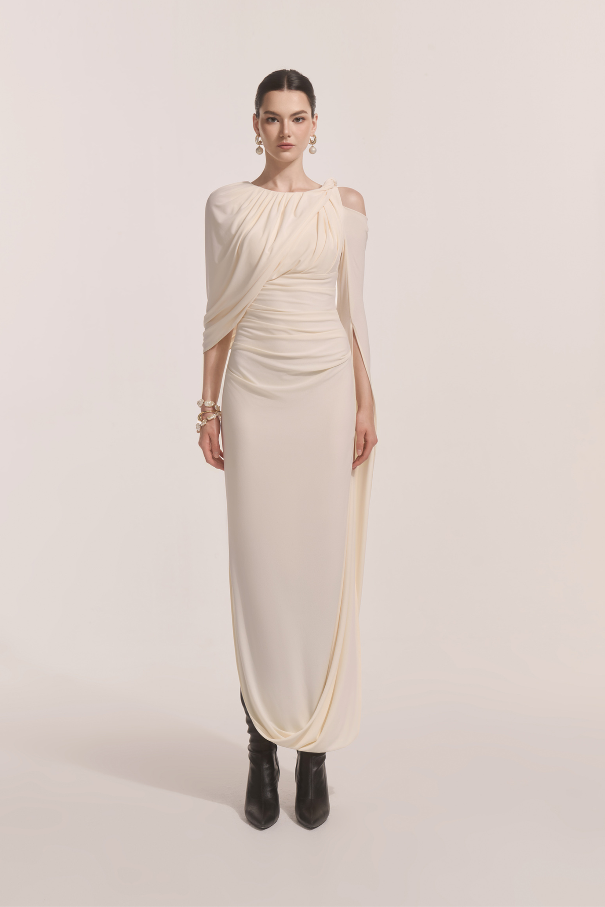 Orion Draped Shoulder Dress