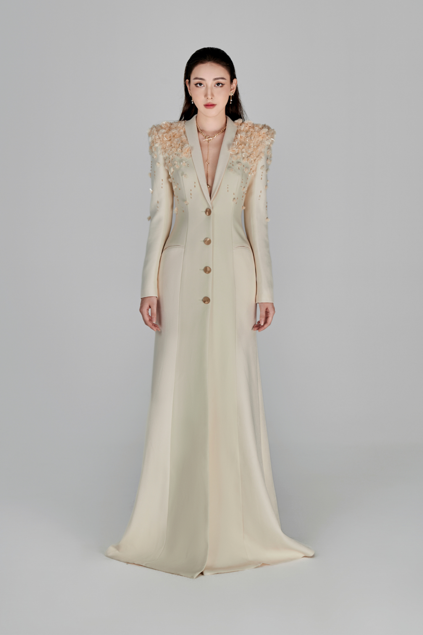Ines Deep V-neck Gown