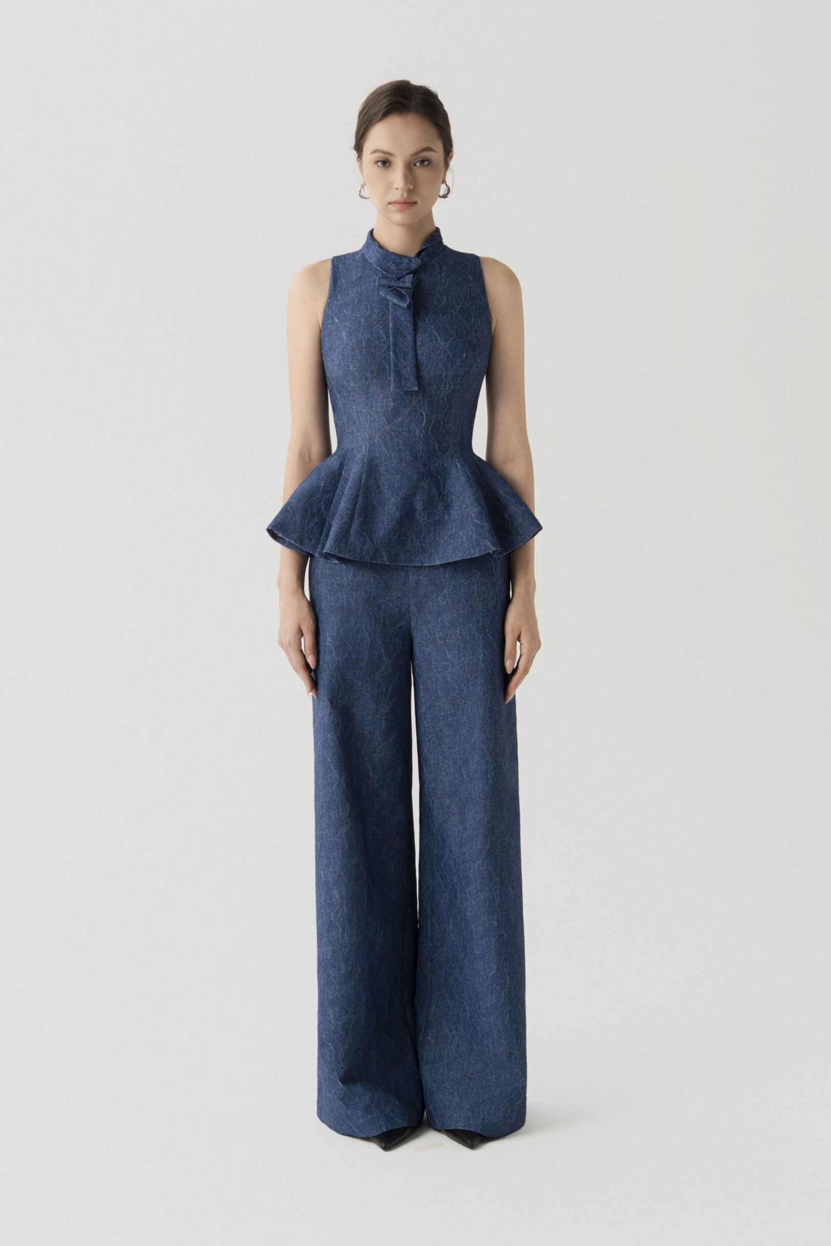 Floral Denim Set (Top & Trousers)