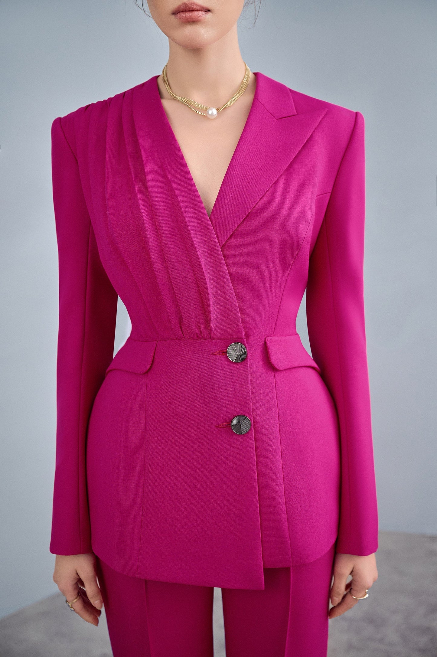 Elia Hot Pink Pleated Set Design