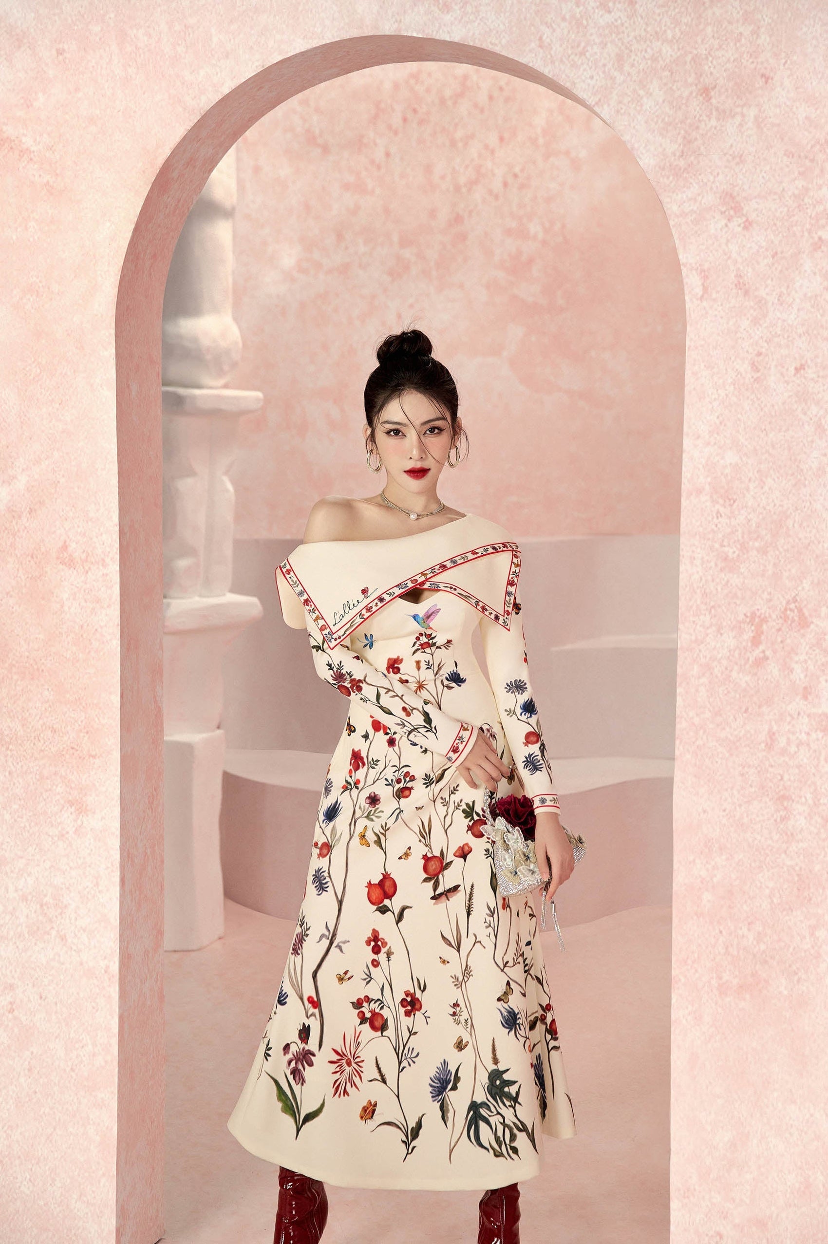 Elegant Letter Flower Dress