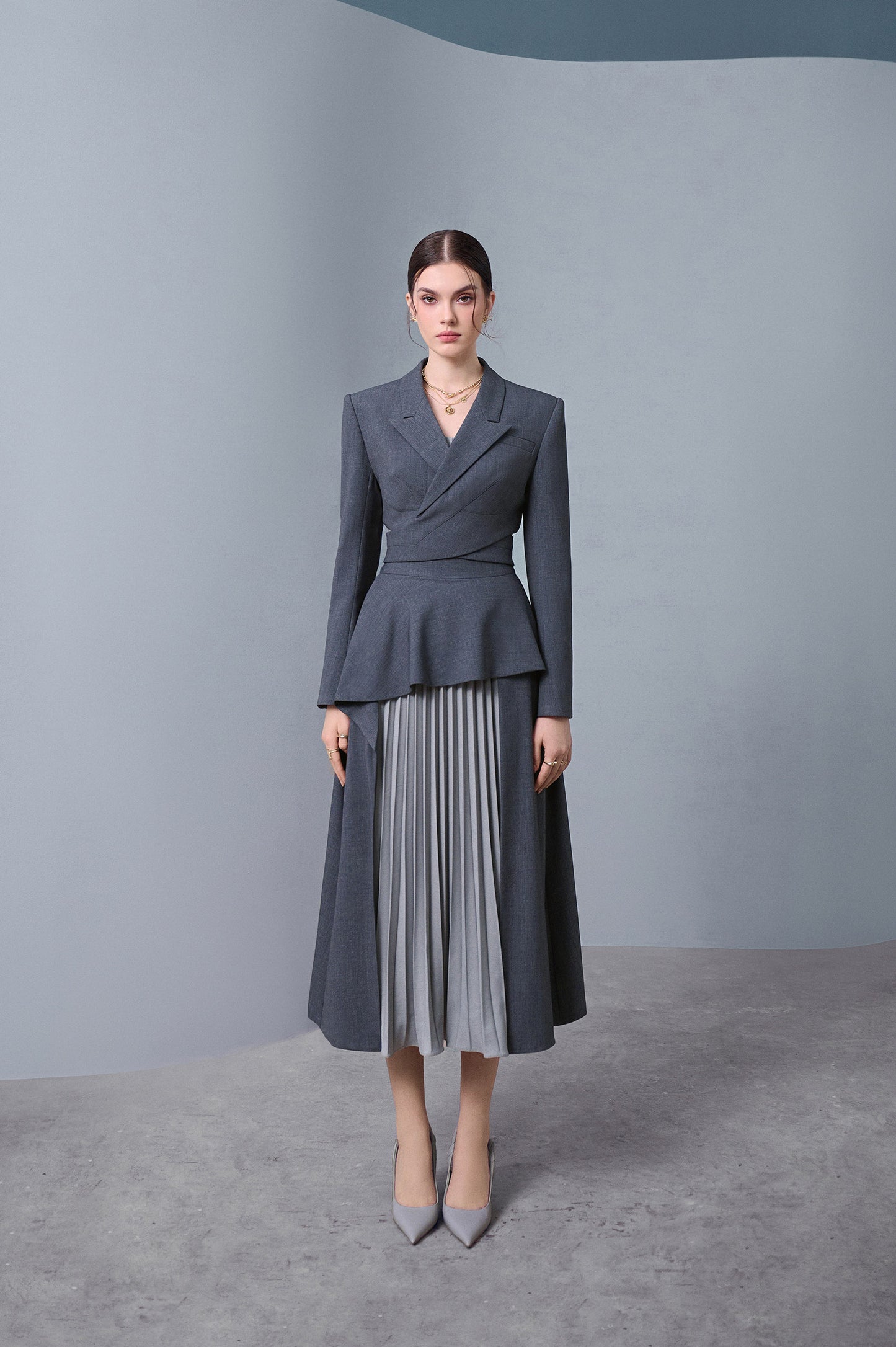 Cloud Gray Crisscrossed Set Design