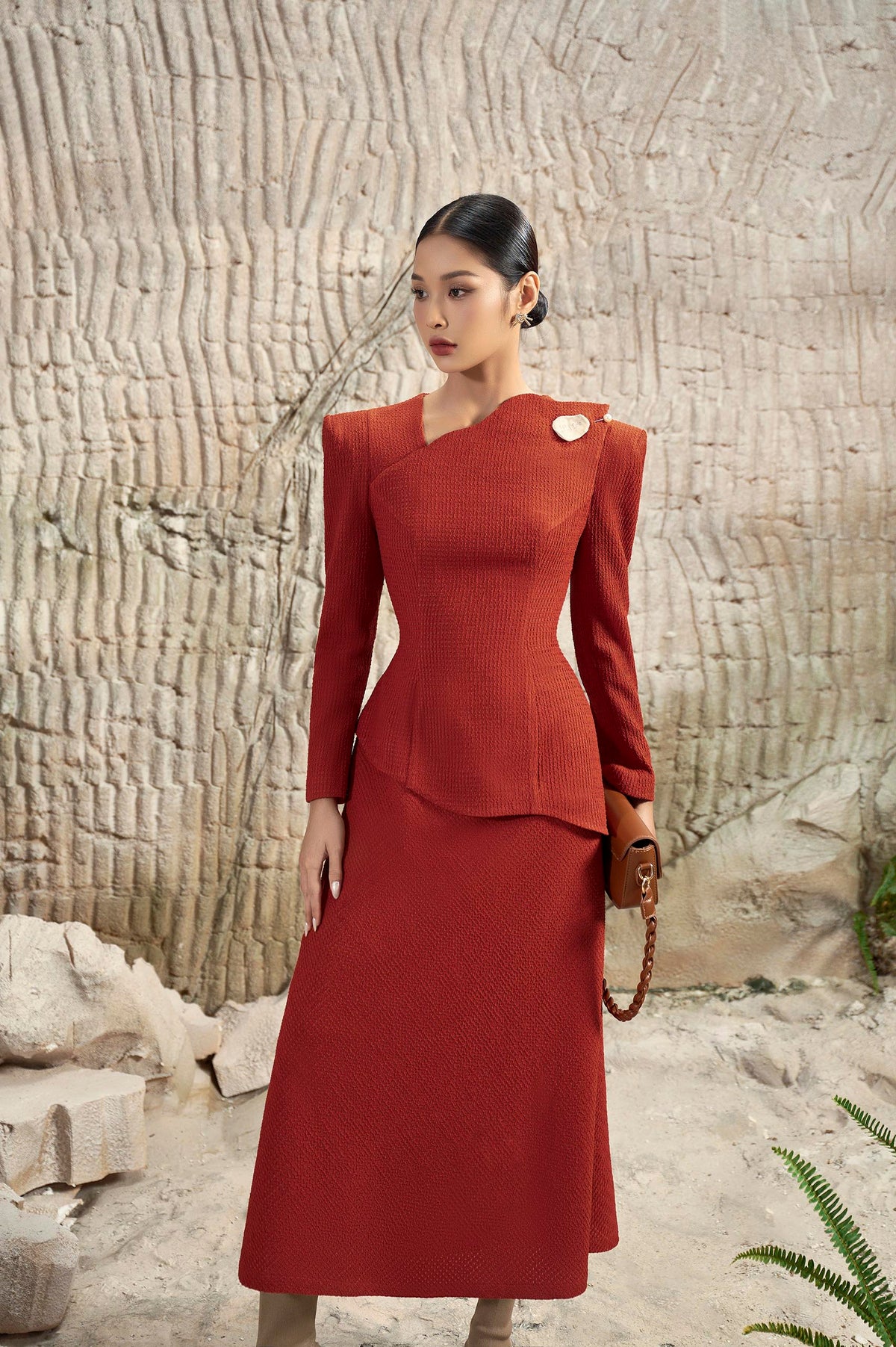 Celeste Diagonal Neck Dress