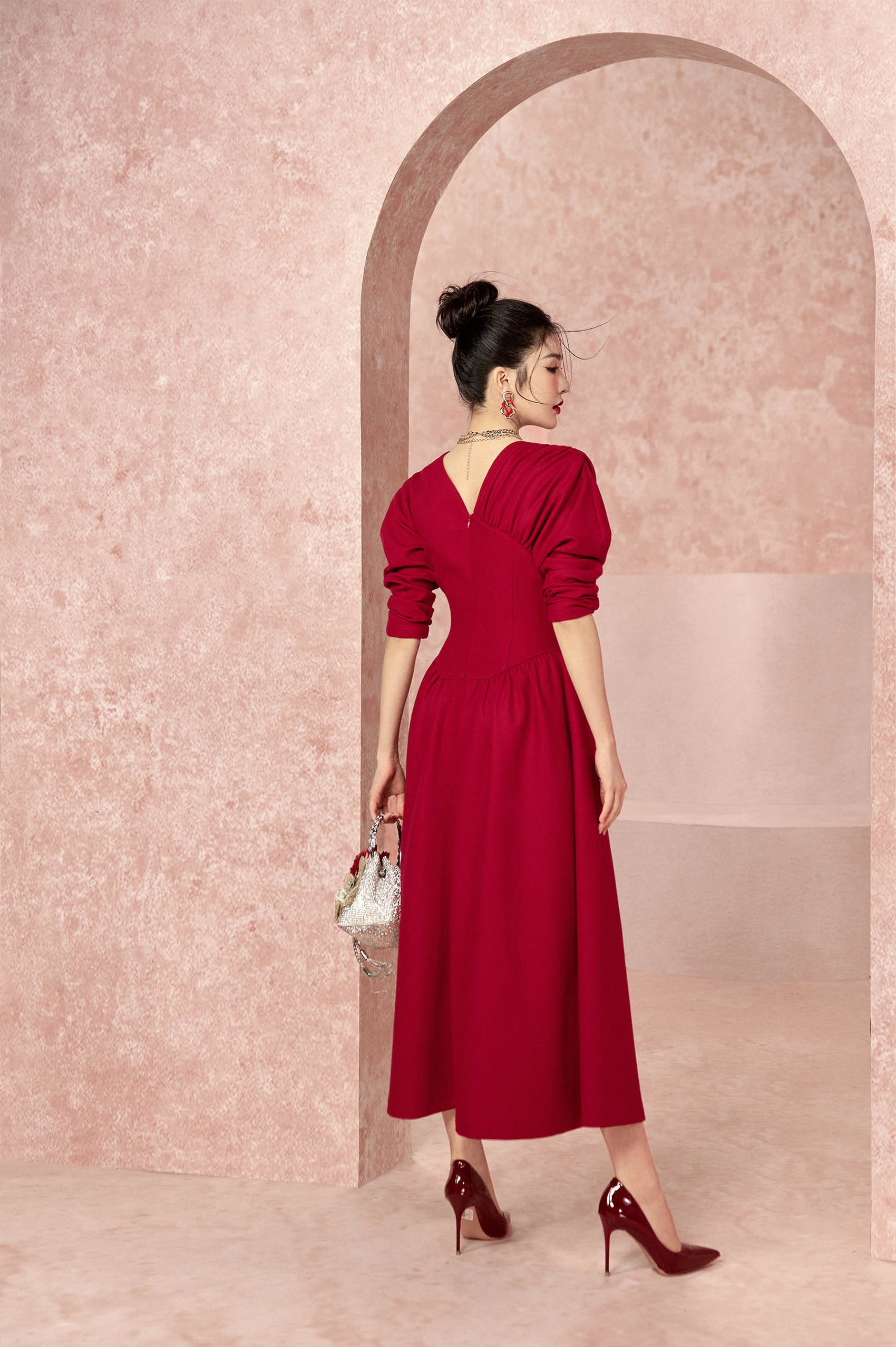 Charming Shoulder Puff Corset Dress