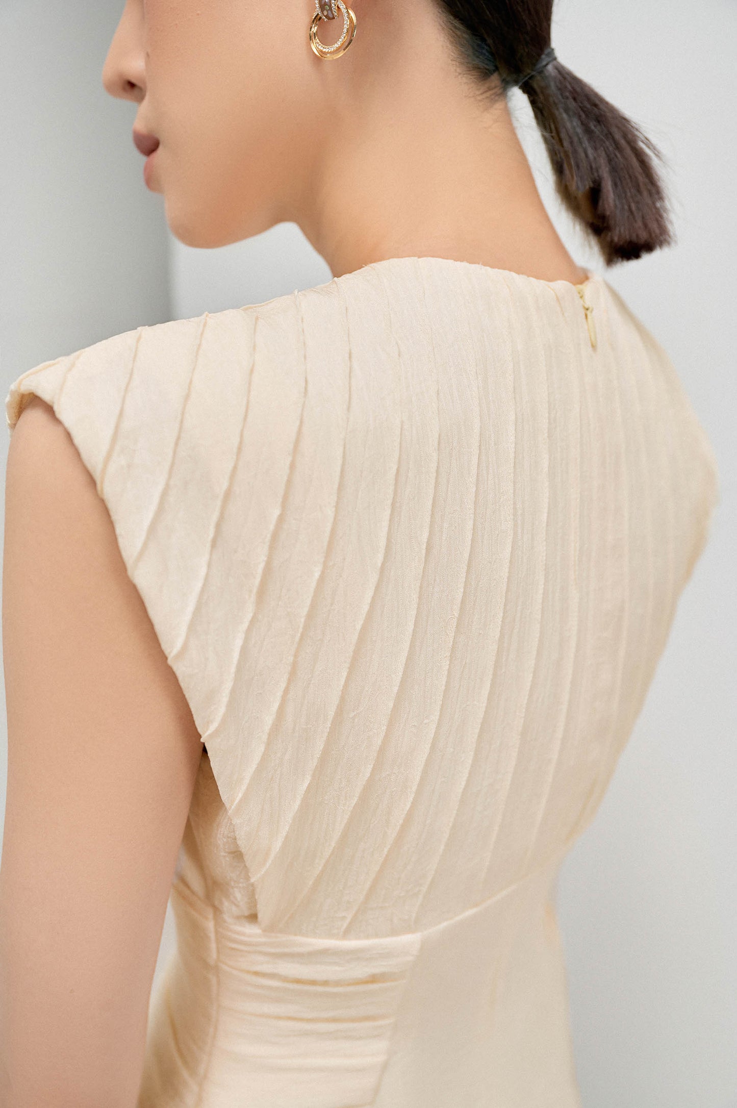 Plated Collar Dress