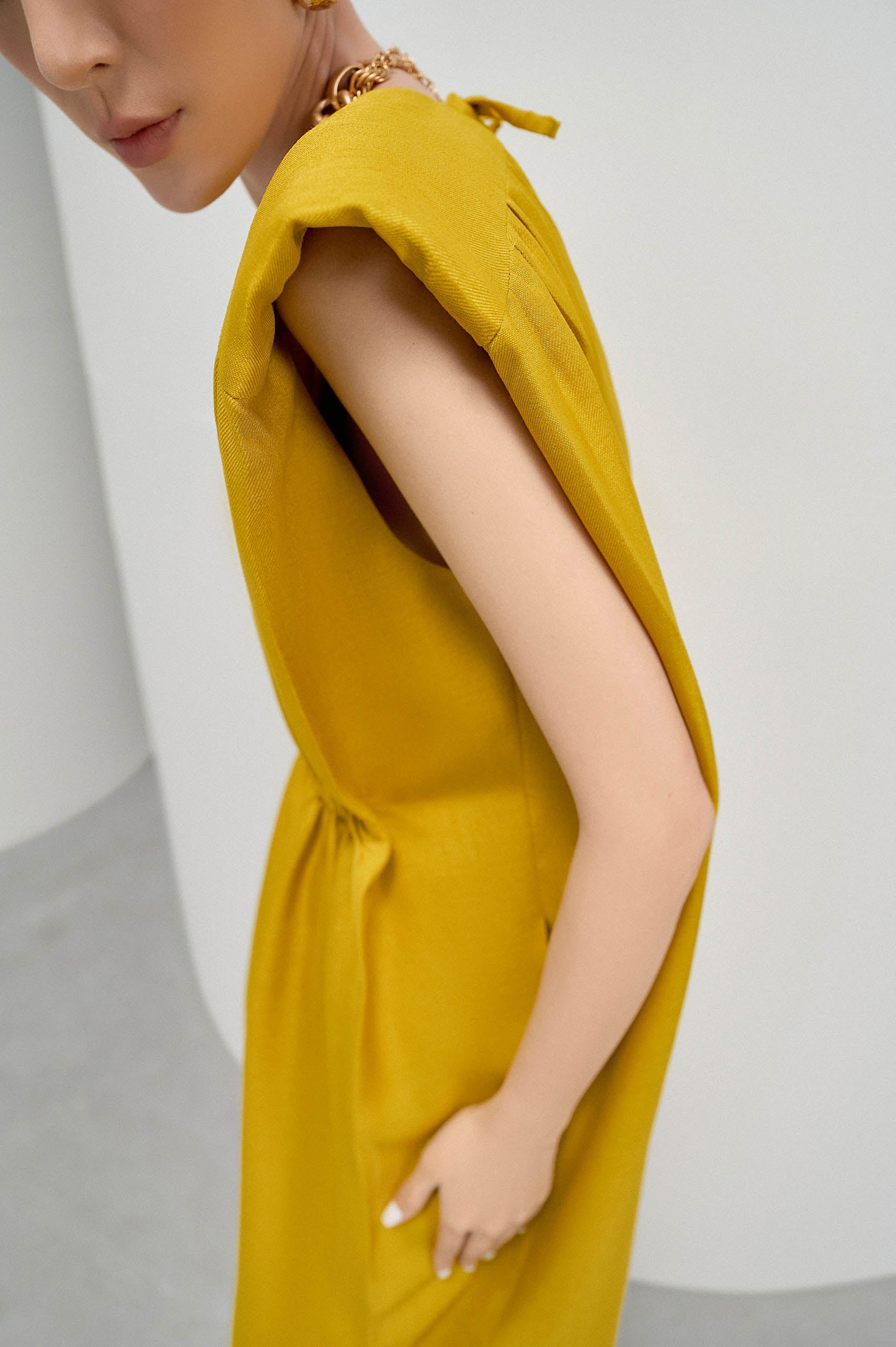 V-neck Square Shoulder Dress image 5