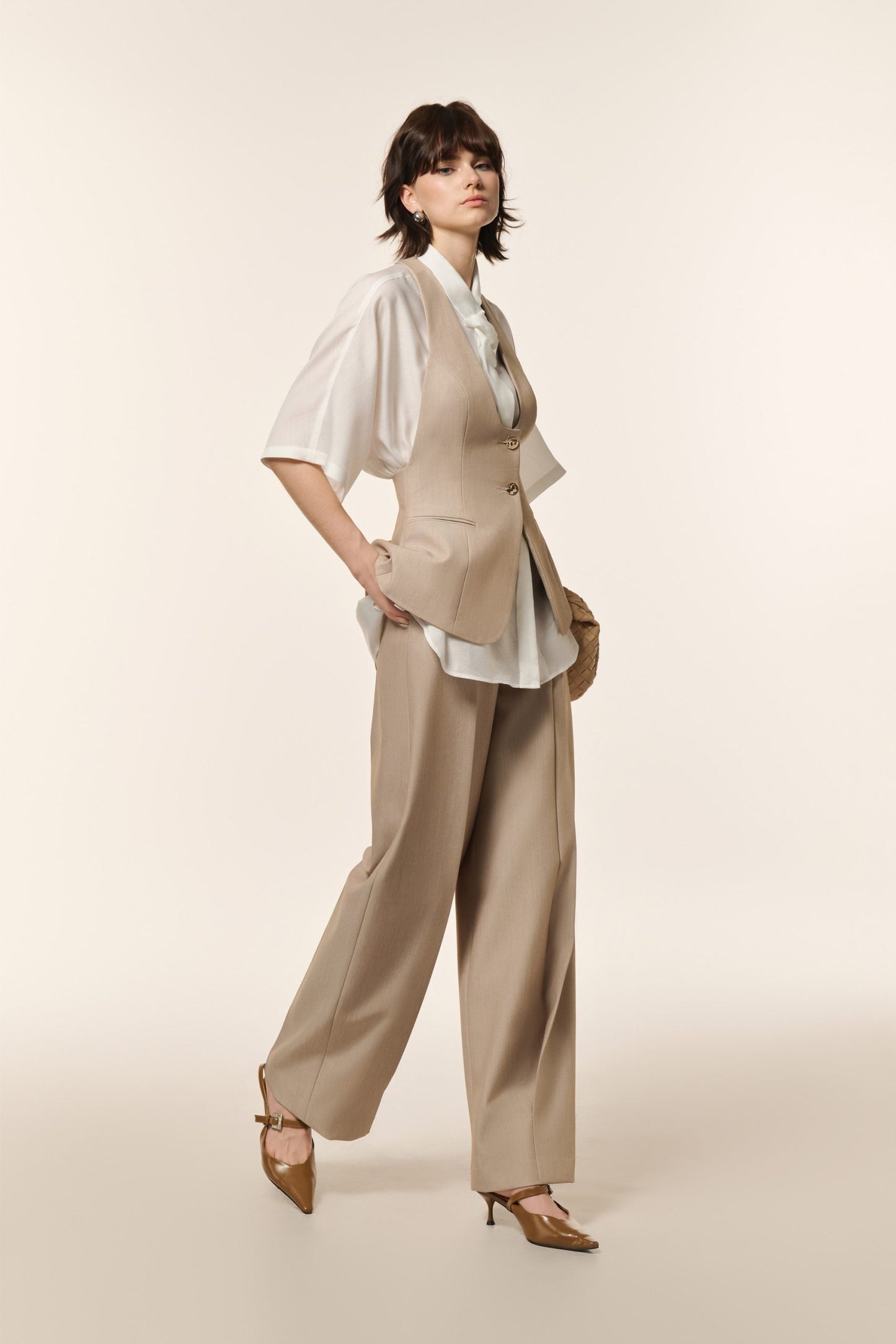 Ease Gilet in Almond Milk image 2