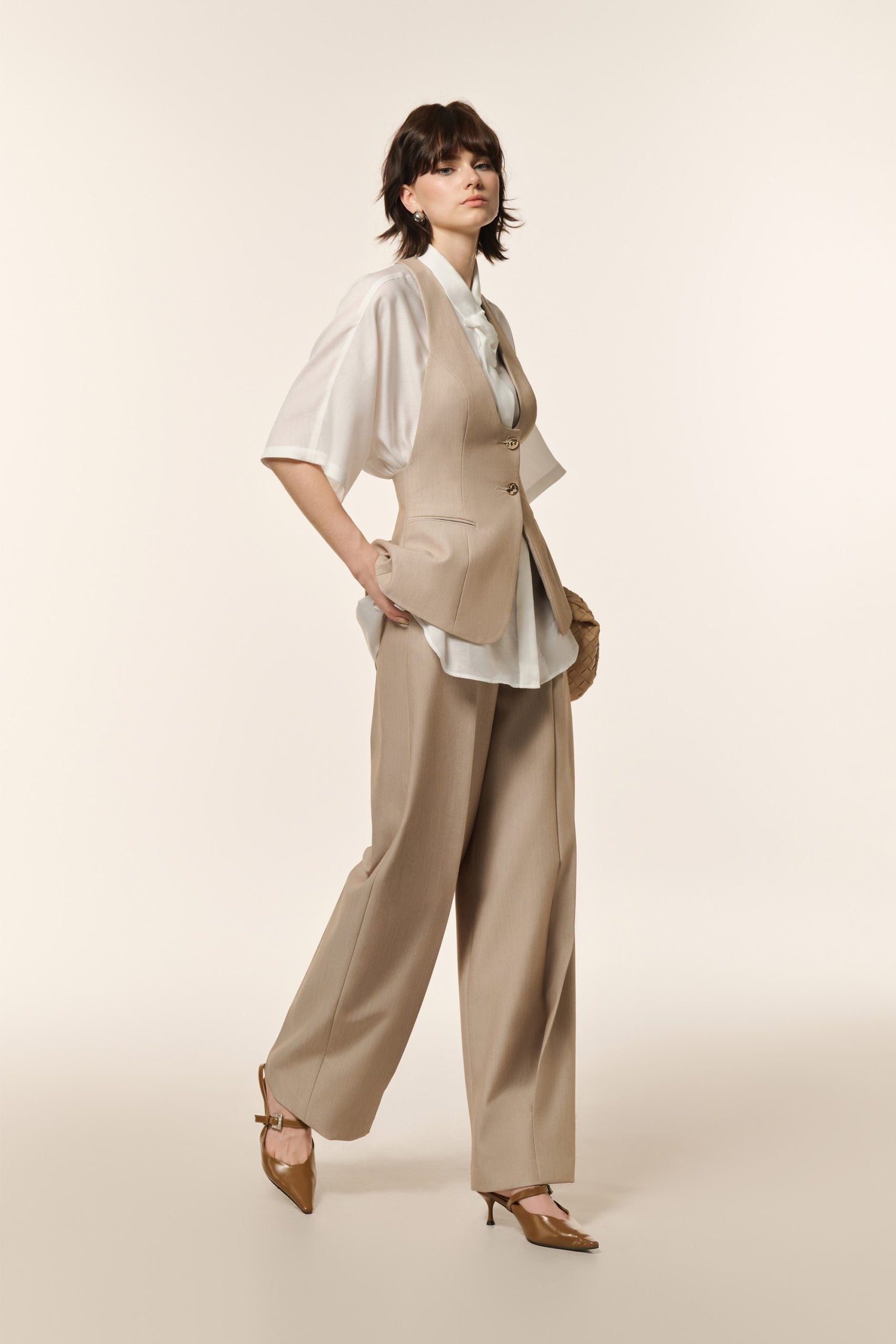 Ease Gilet in Almond Milk image 2