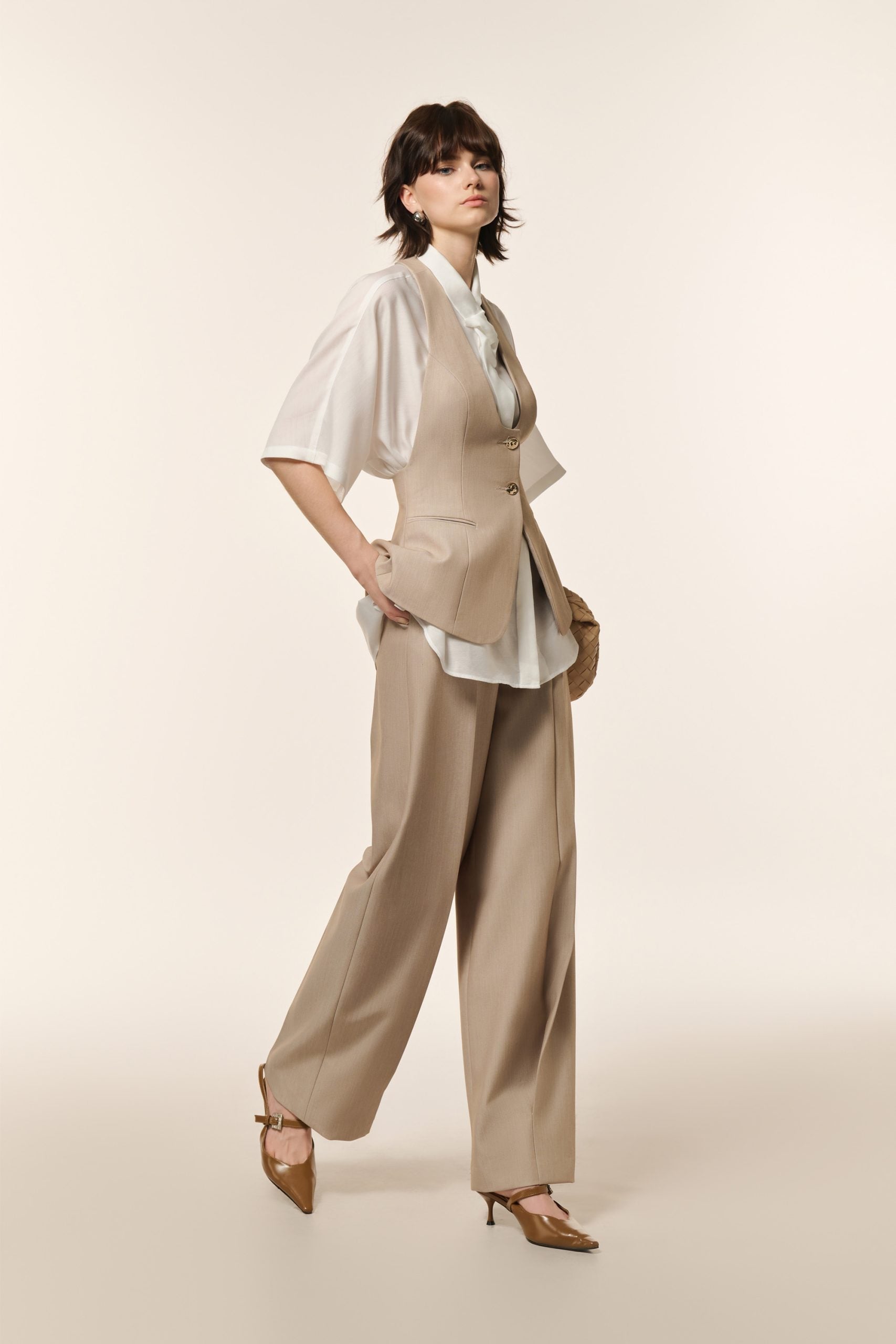 Ease Gilet in Almond Milk image 2