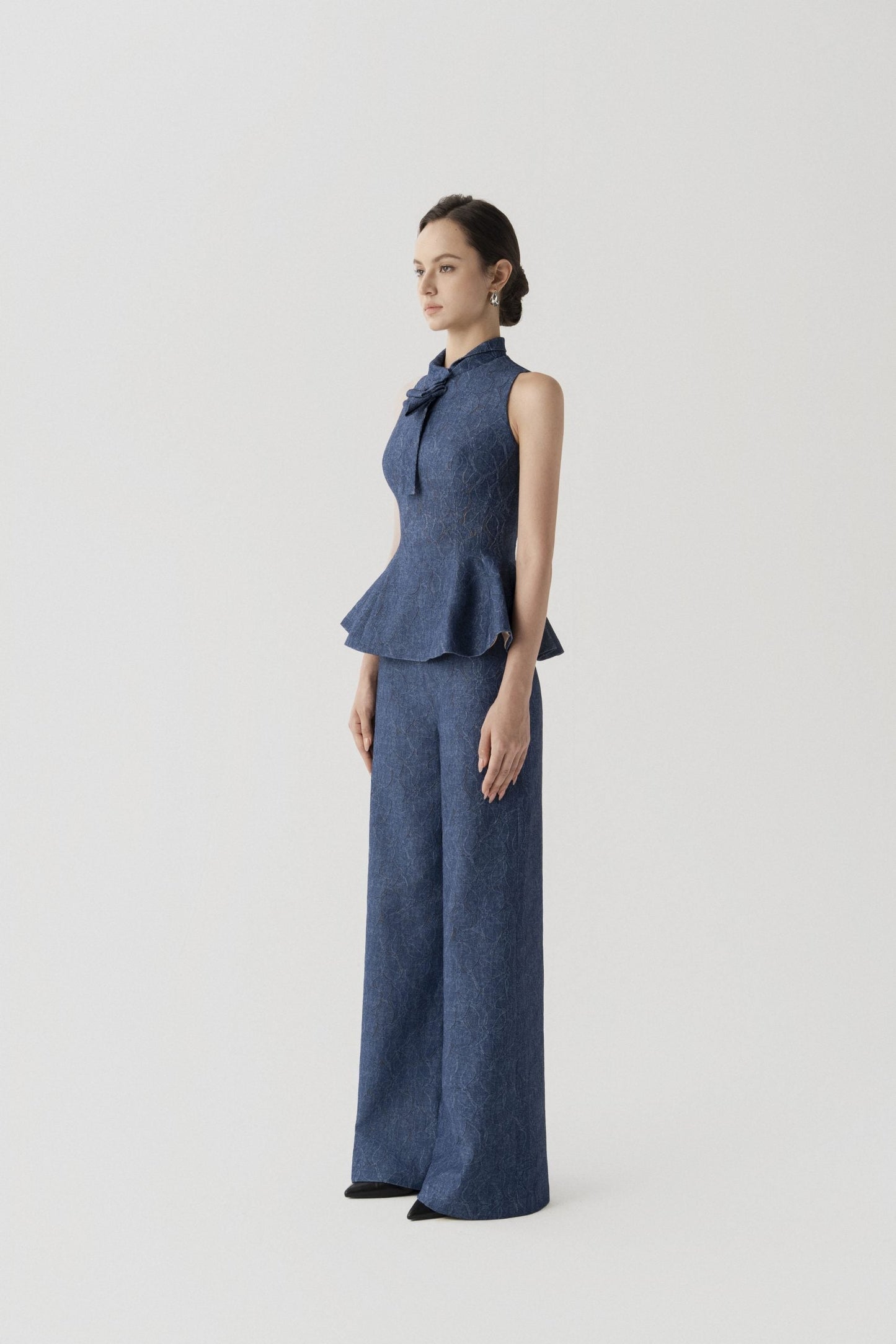 Floral Denim Set (Top & Trousers) image 1