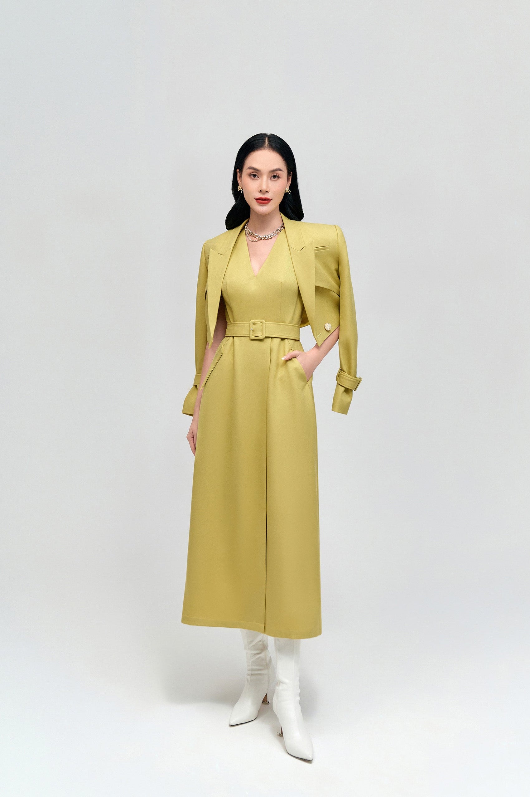 Lemon Yellow Wide Strap Dress image 0