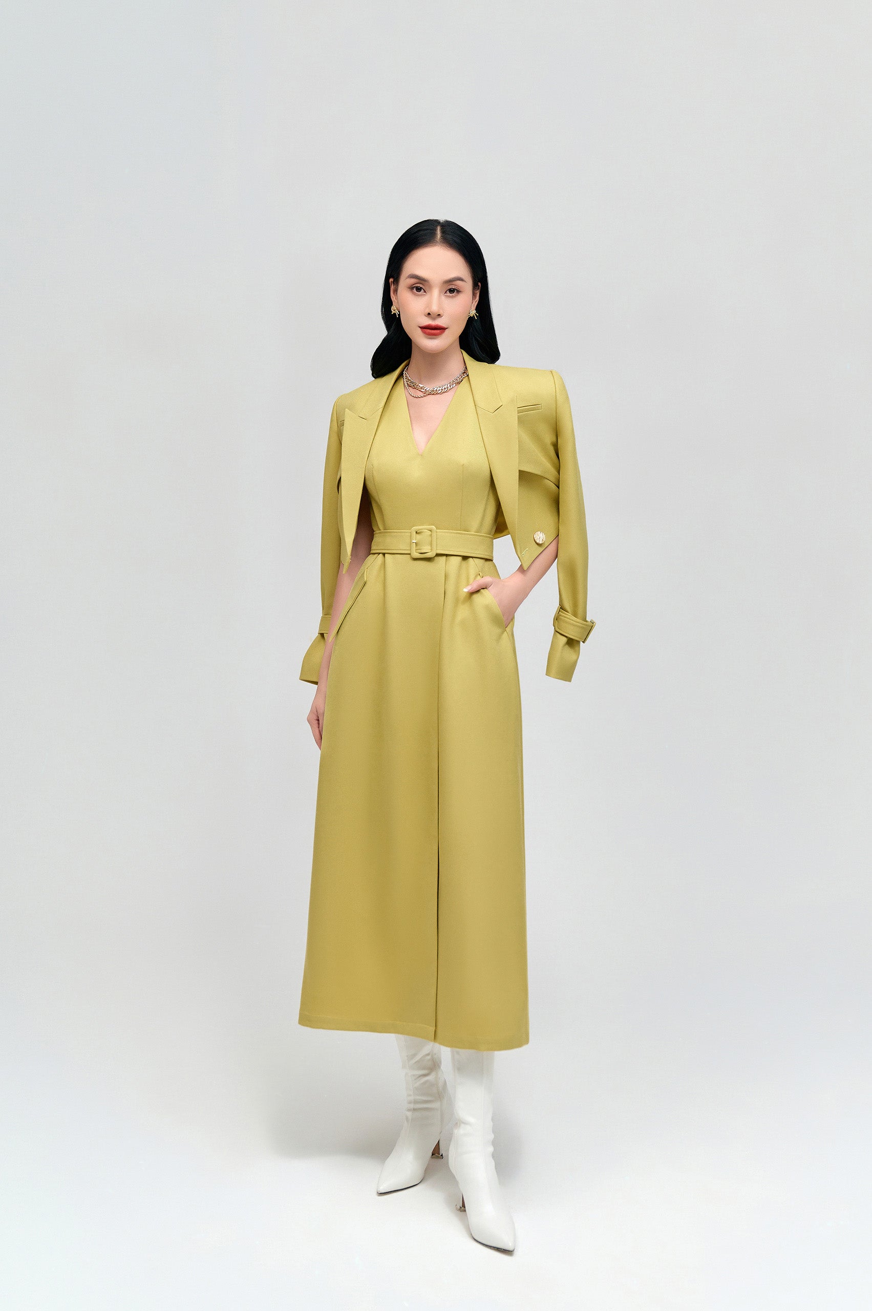 Lemon Yellow Wide Strap Dress image 0