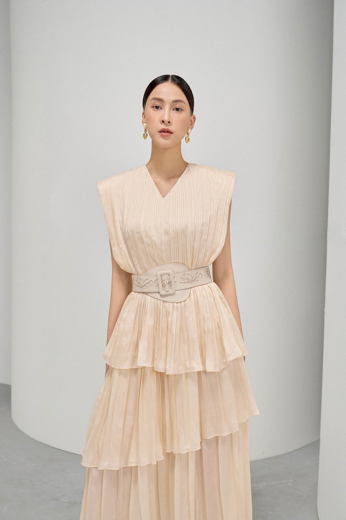 Ivory Square Shoulder Tunic Dress image 2