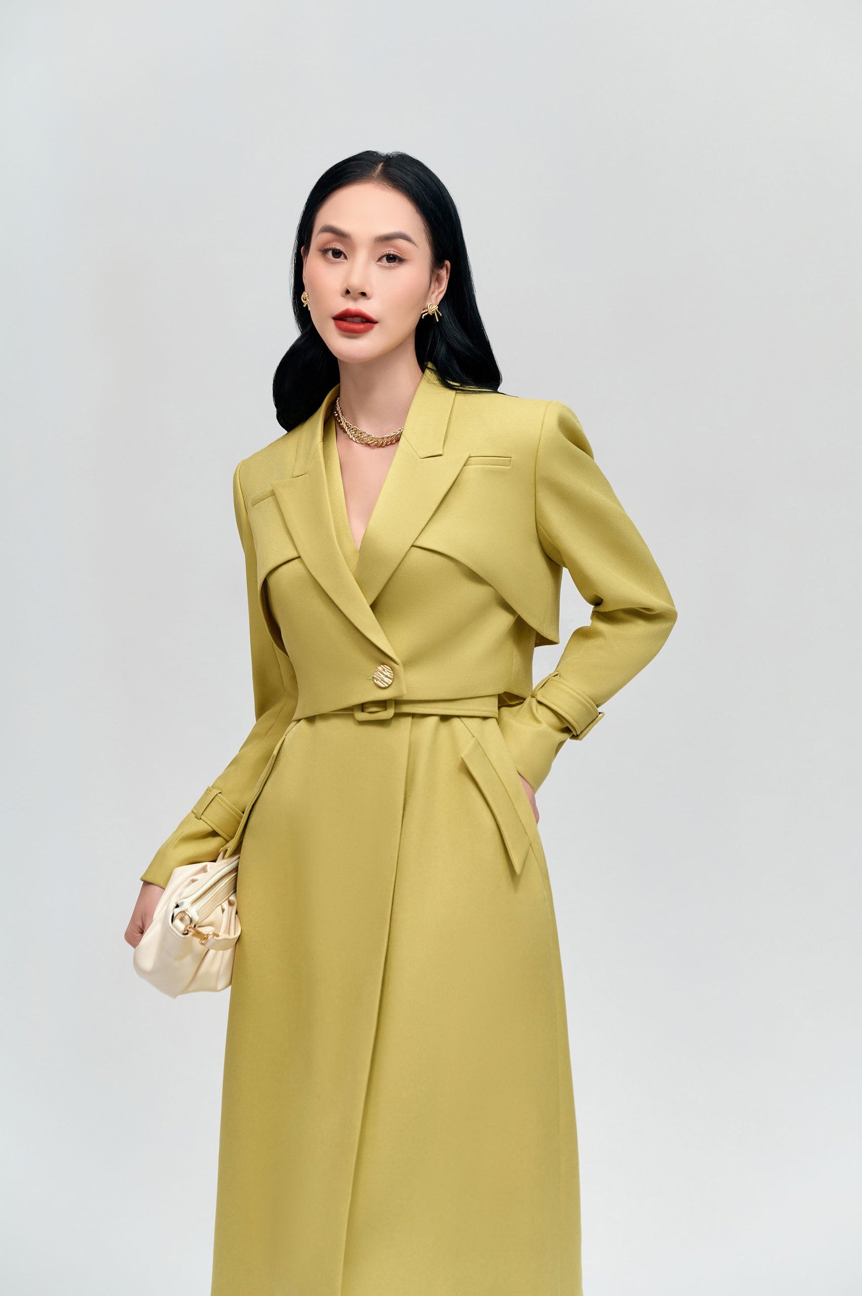 Lemon Yellow Wide Strap Dress image 2