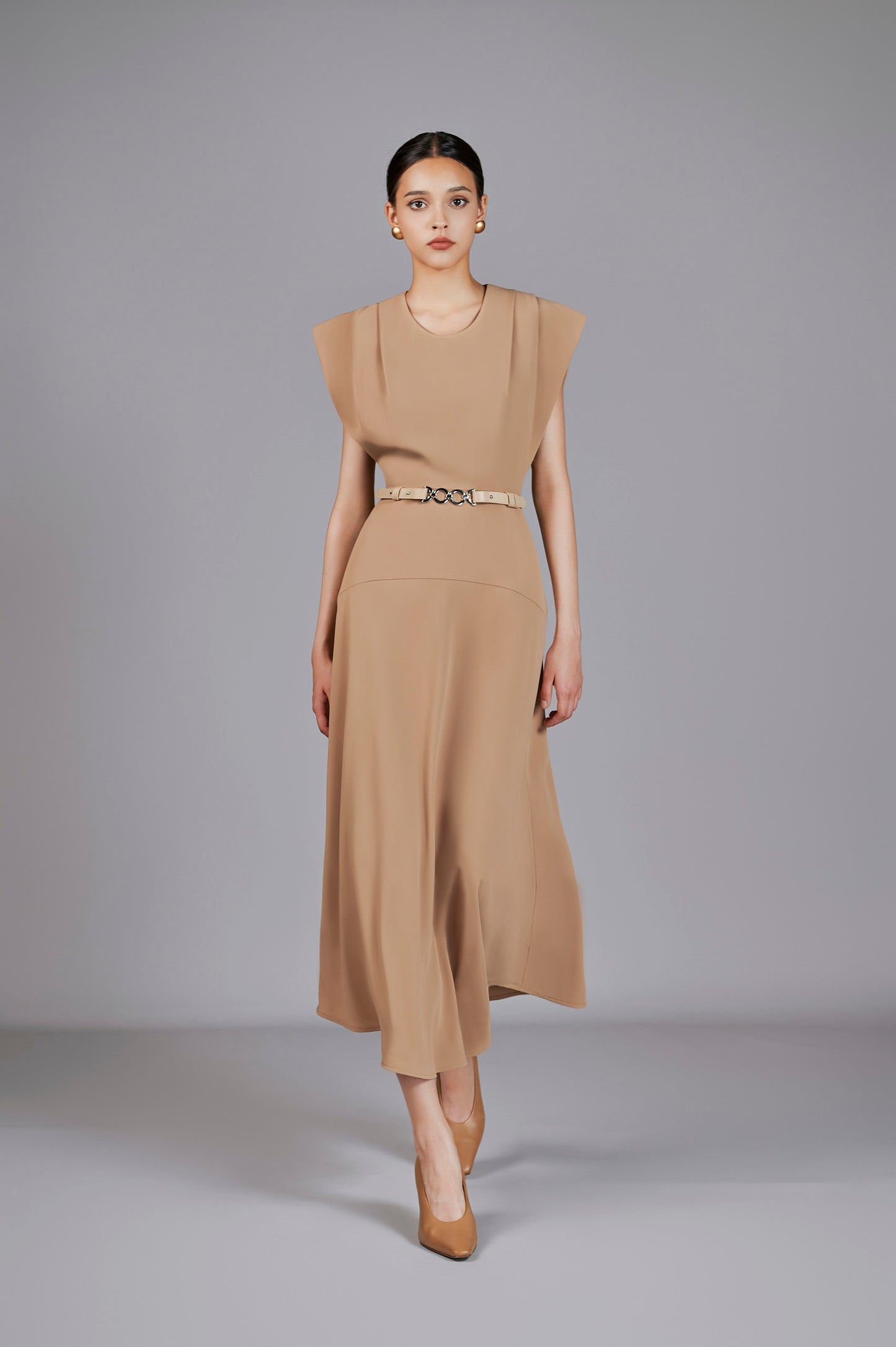 Genni Camel A-line Dress