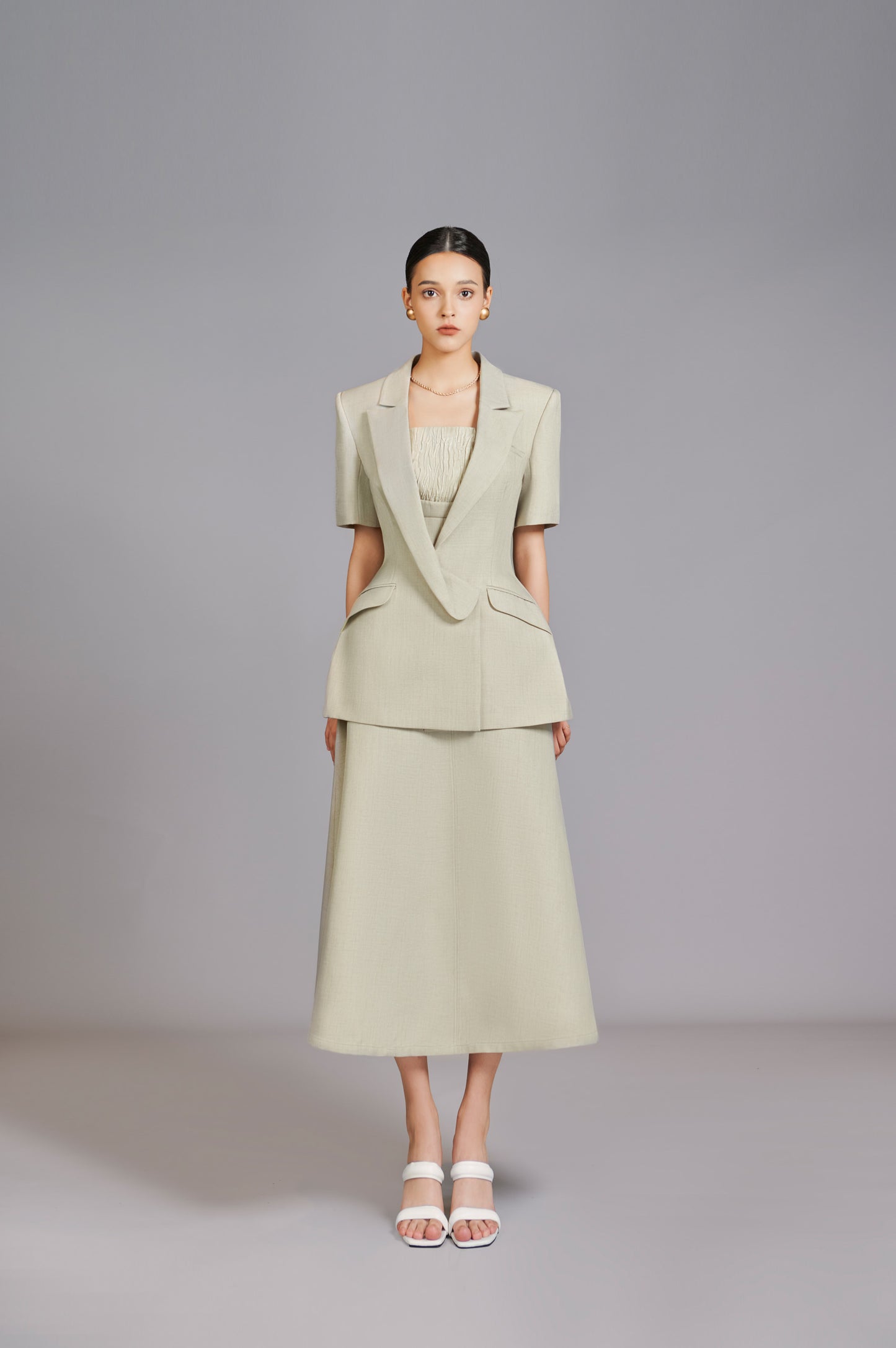 Cicely Asymmetrical Lapel Set Design
