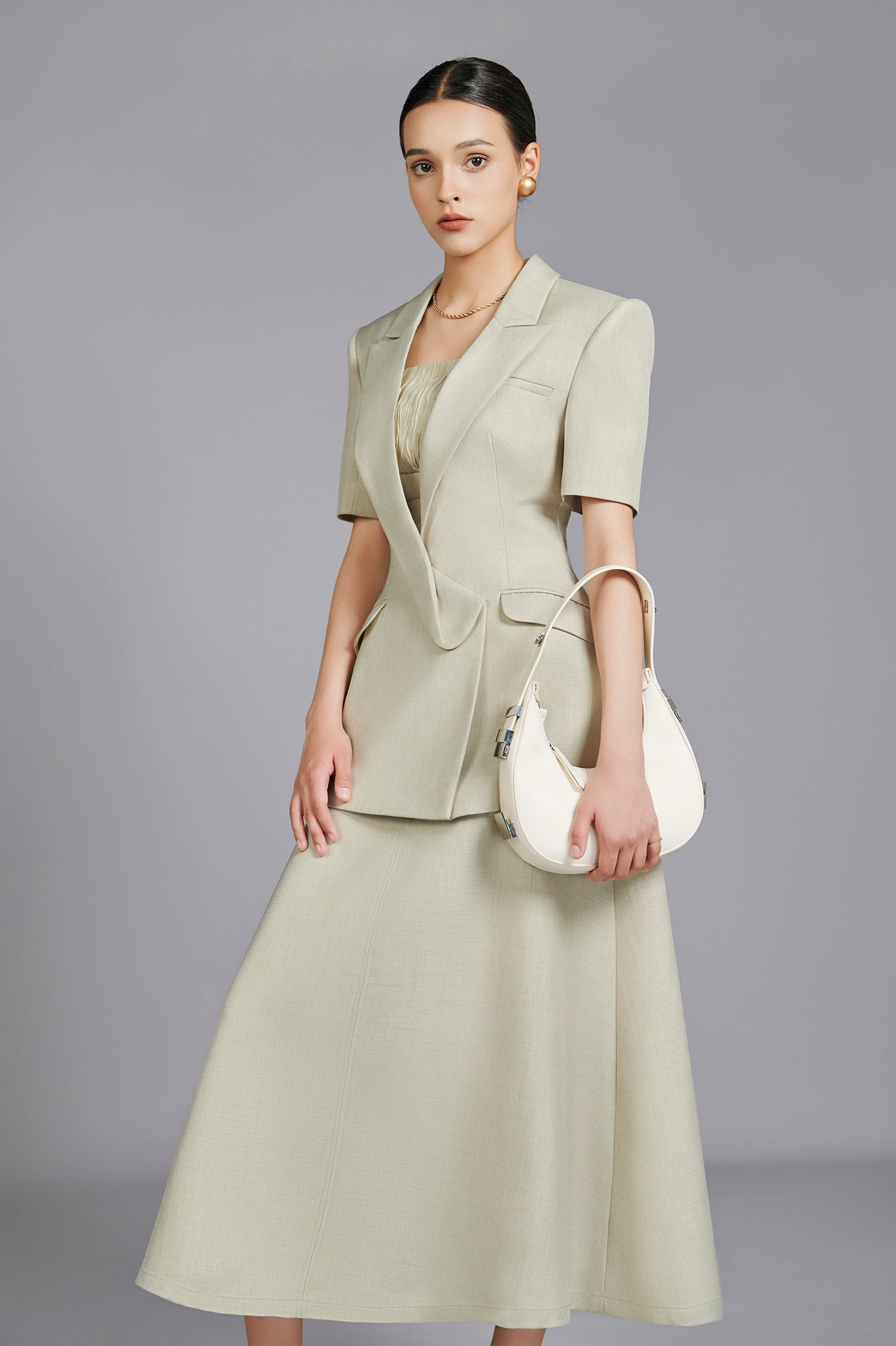 Cicely Asymmetrical Lapel Set Design