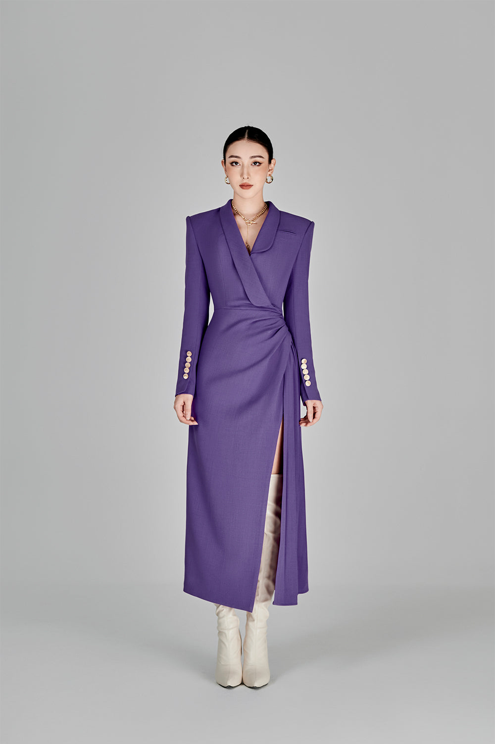 Vechery Asymetrical Collar Dress